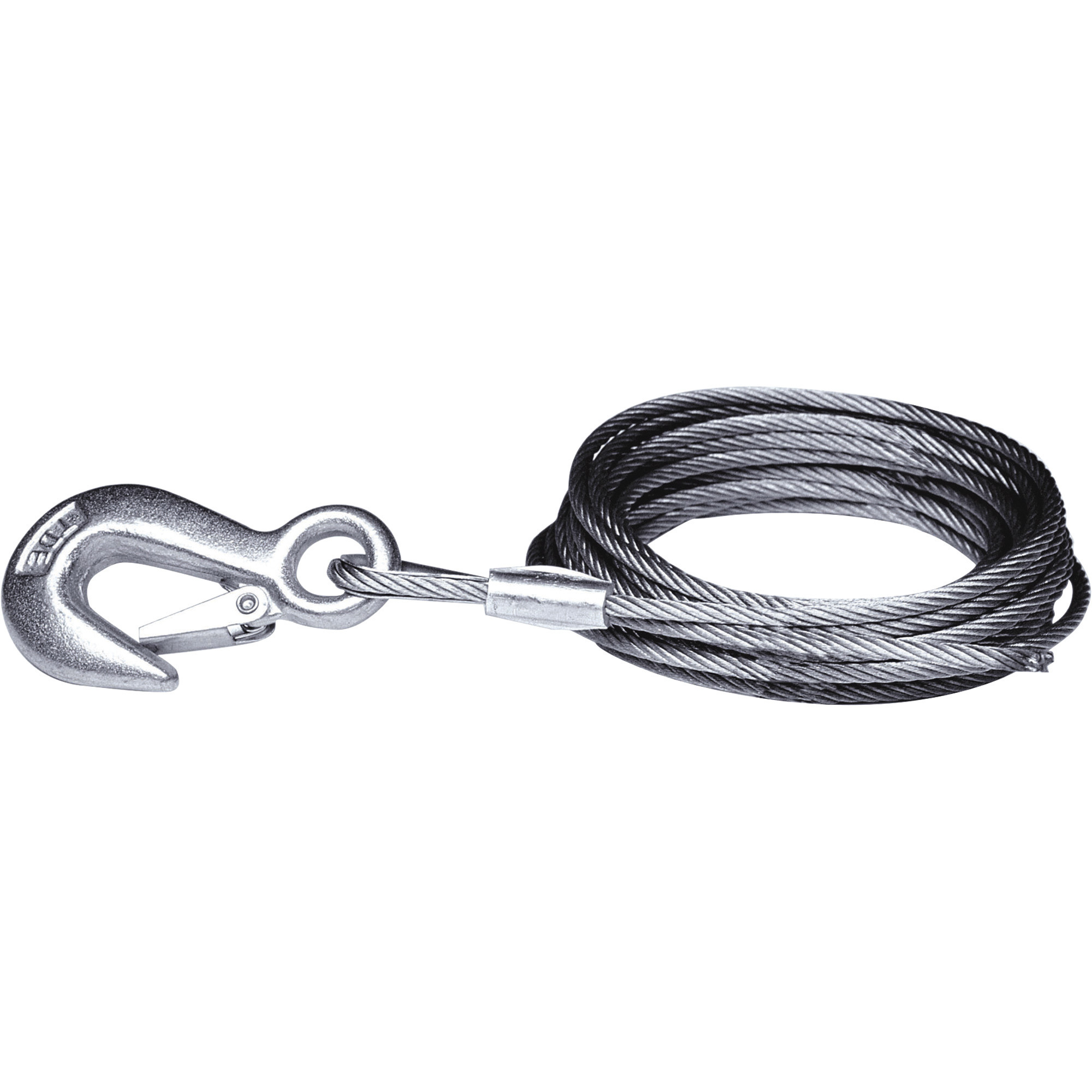 Ultra-Tow Steel Winch Cable with Hook â 20ft.L x 1/8Inch Diameter, 2000-lb. Breaking Strength