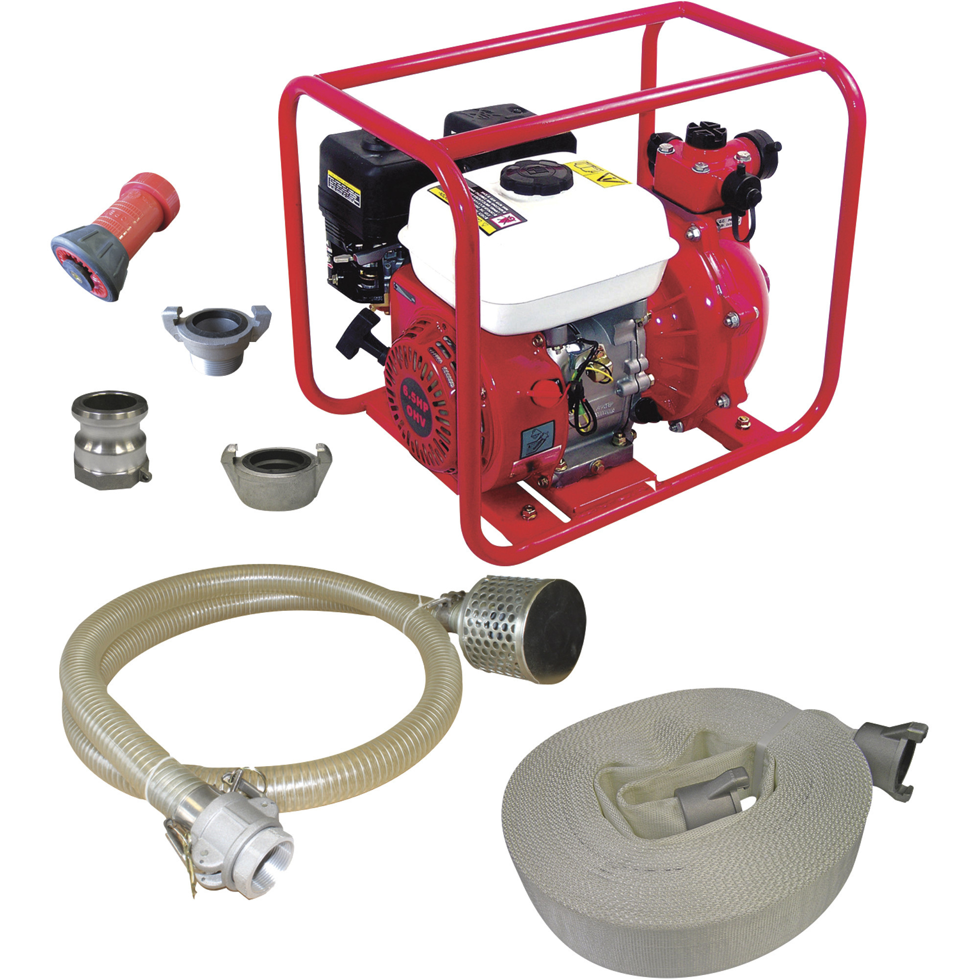 Endurance Marine Self-Priming Fire Fighting System, 3,600 GPH, 100 PSI, 1 1/2Inch Ports, 7.0 HP, Model EFP1.5H