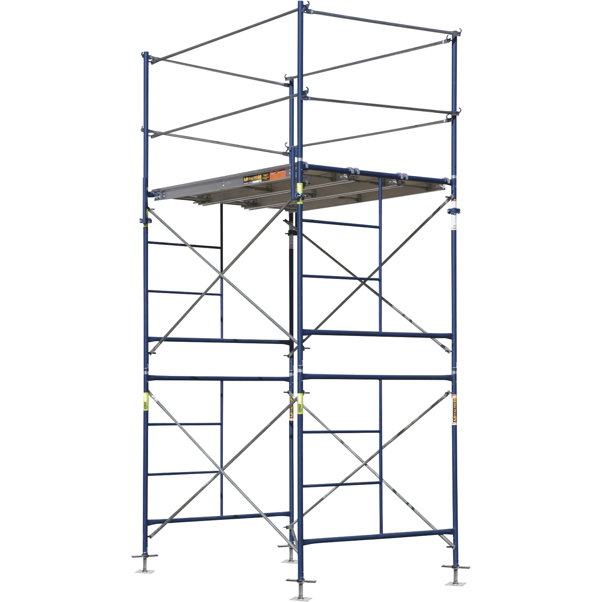 Metaltech Saferstack Complete Fixed Scaffold Tower, 5ft.W x 7ft.D x 10ft.H, 2-Sections, Model M-MFT5710A