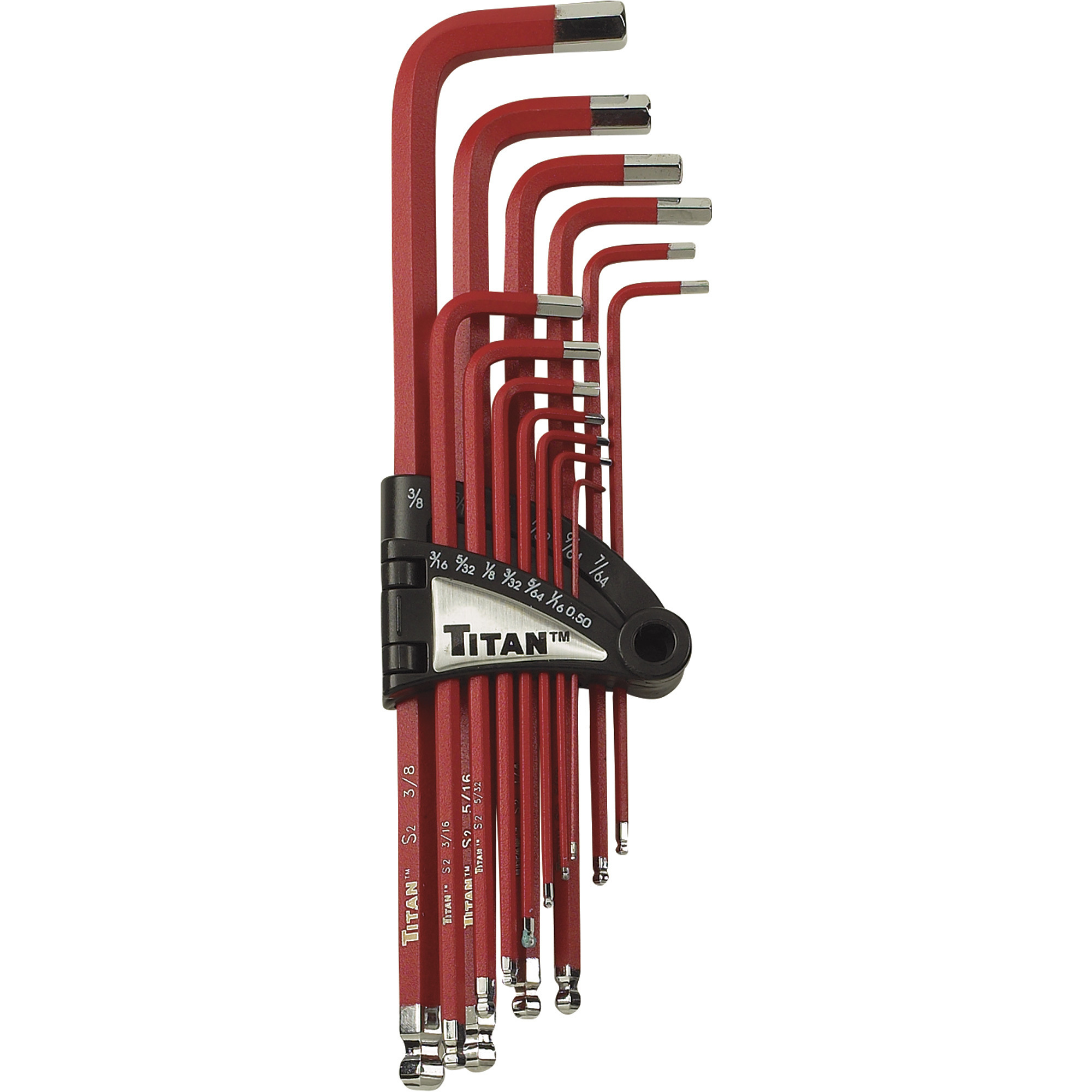 Titan Ball End Hex Keys, 13-Piece SAE Set, Model 12713