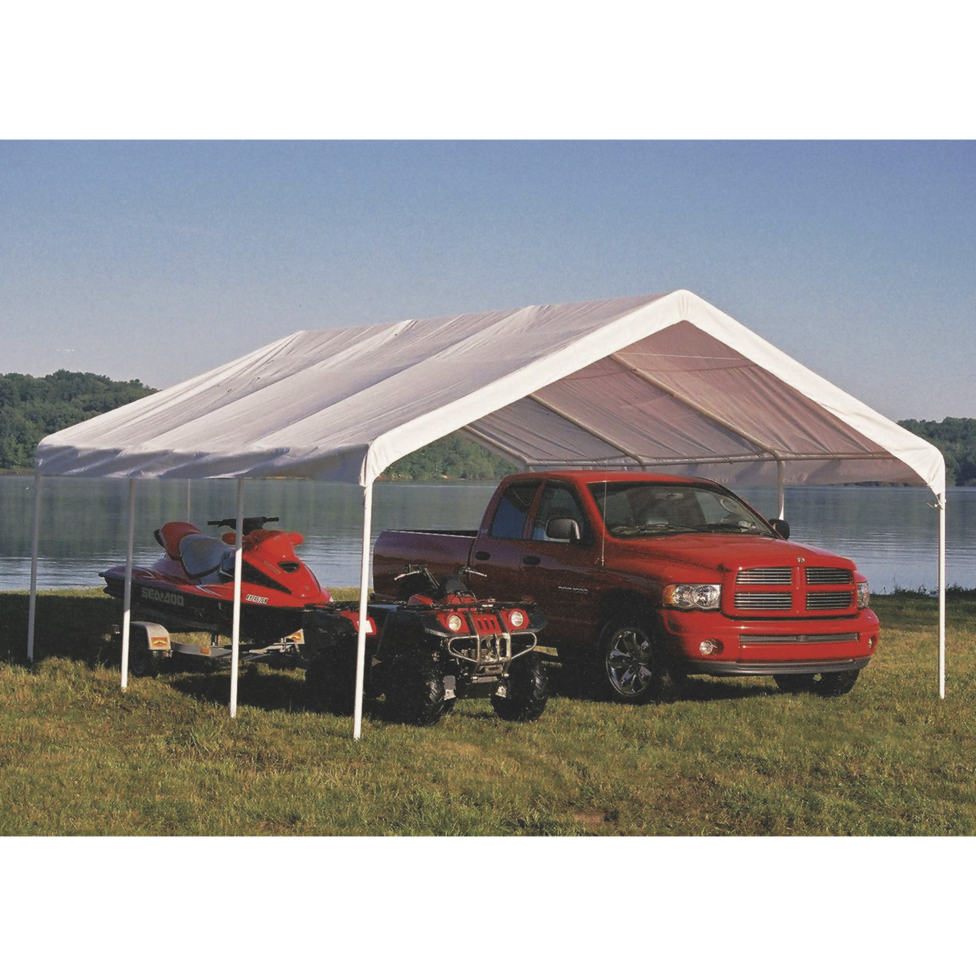 ShelterLogic Super Max Commercial Outdoor Canopy, 20ft.L x 18ft.W x 11ft.H, White, Model 26773
