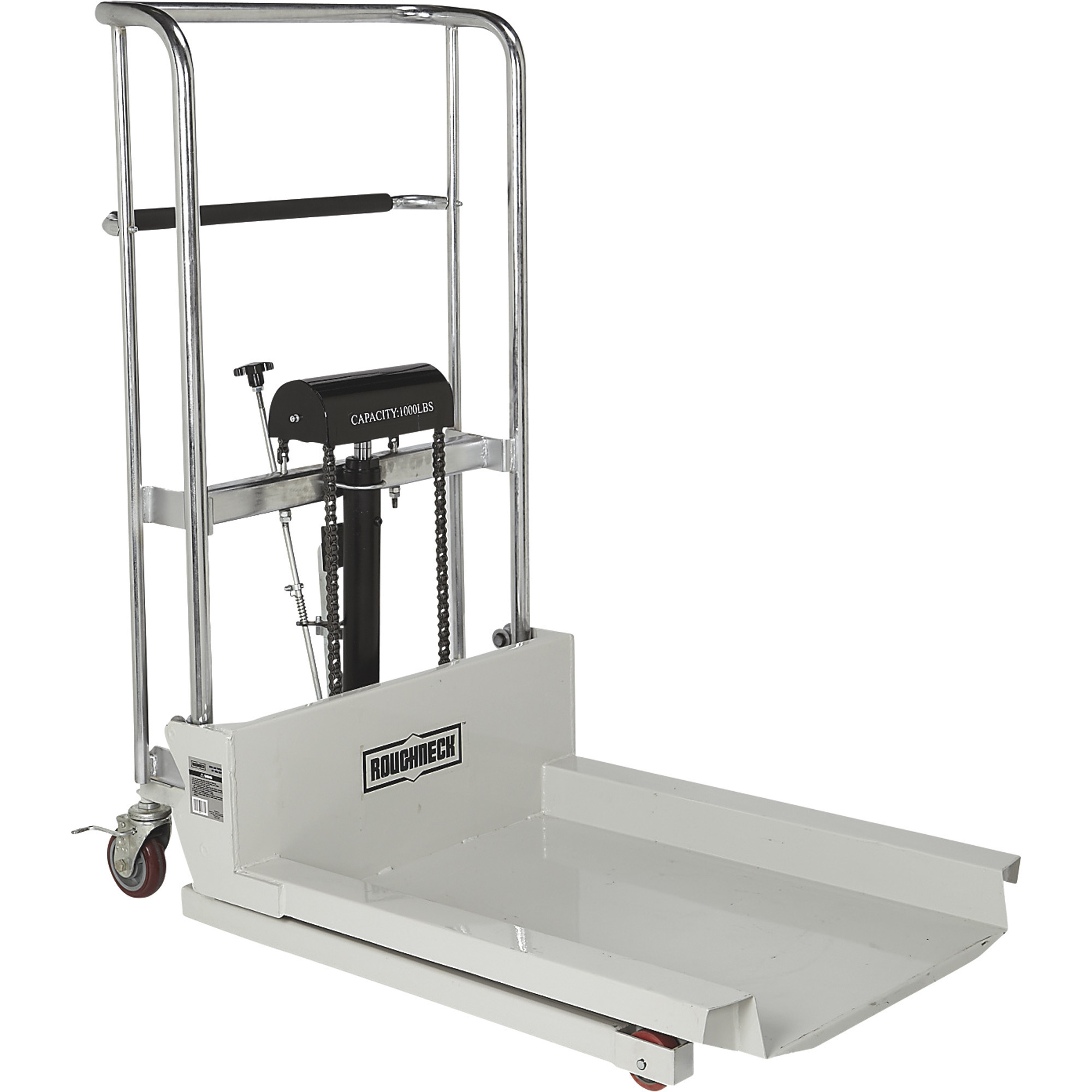 Roughneck Ultra Low-Profile Lift Table Cart, 1000-Lb. Capacity