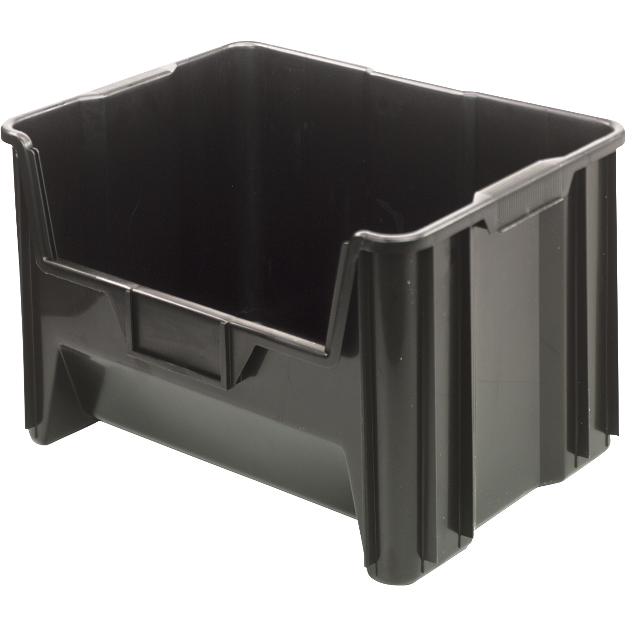 Quantum Storage Giant Stack Container, 3-Pack, 15 1/4Inch L x 19 7/8Inch W x 12 7/16Inch H, Black, Model QGH700BKCS