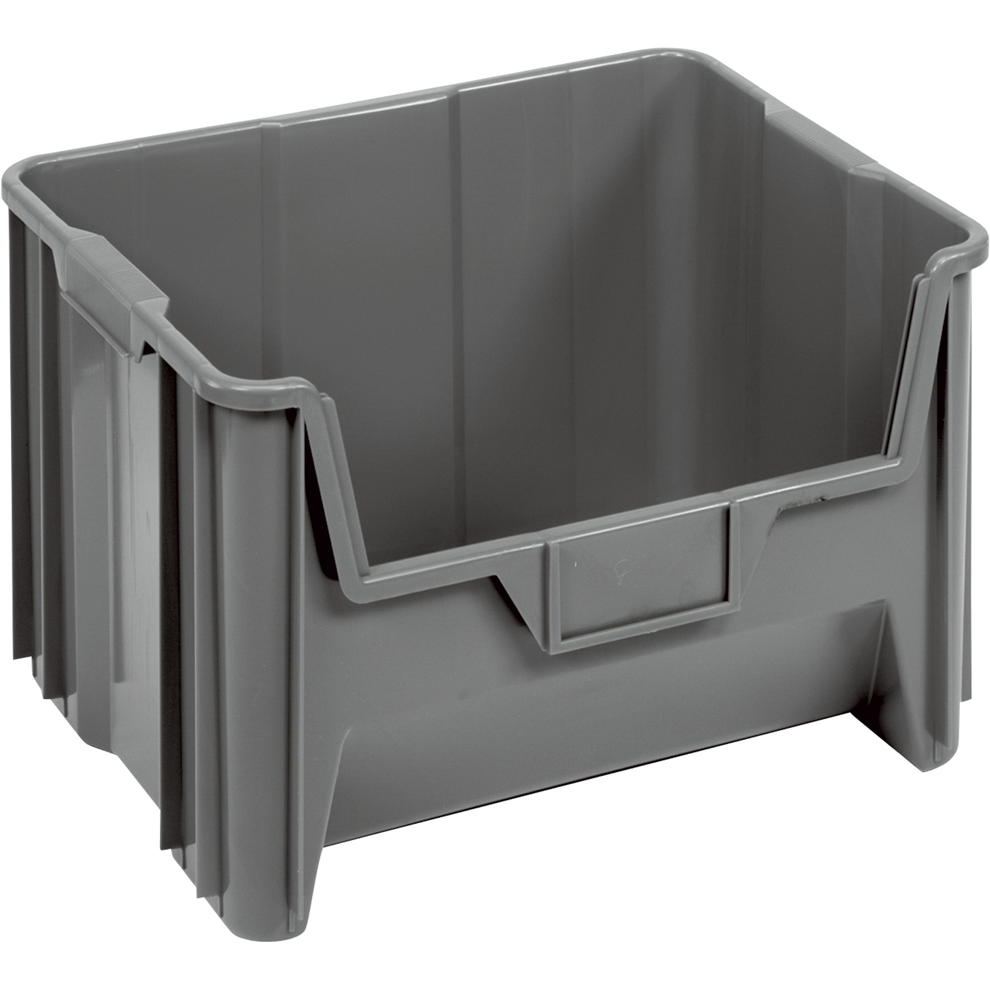 Quantum Storage Giant Stack Container, 3-Pack, 15 1/4Inch L x 19 7/8Inch W x 12 7/16Inch H, Gray, Model QGH700GYCS