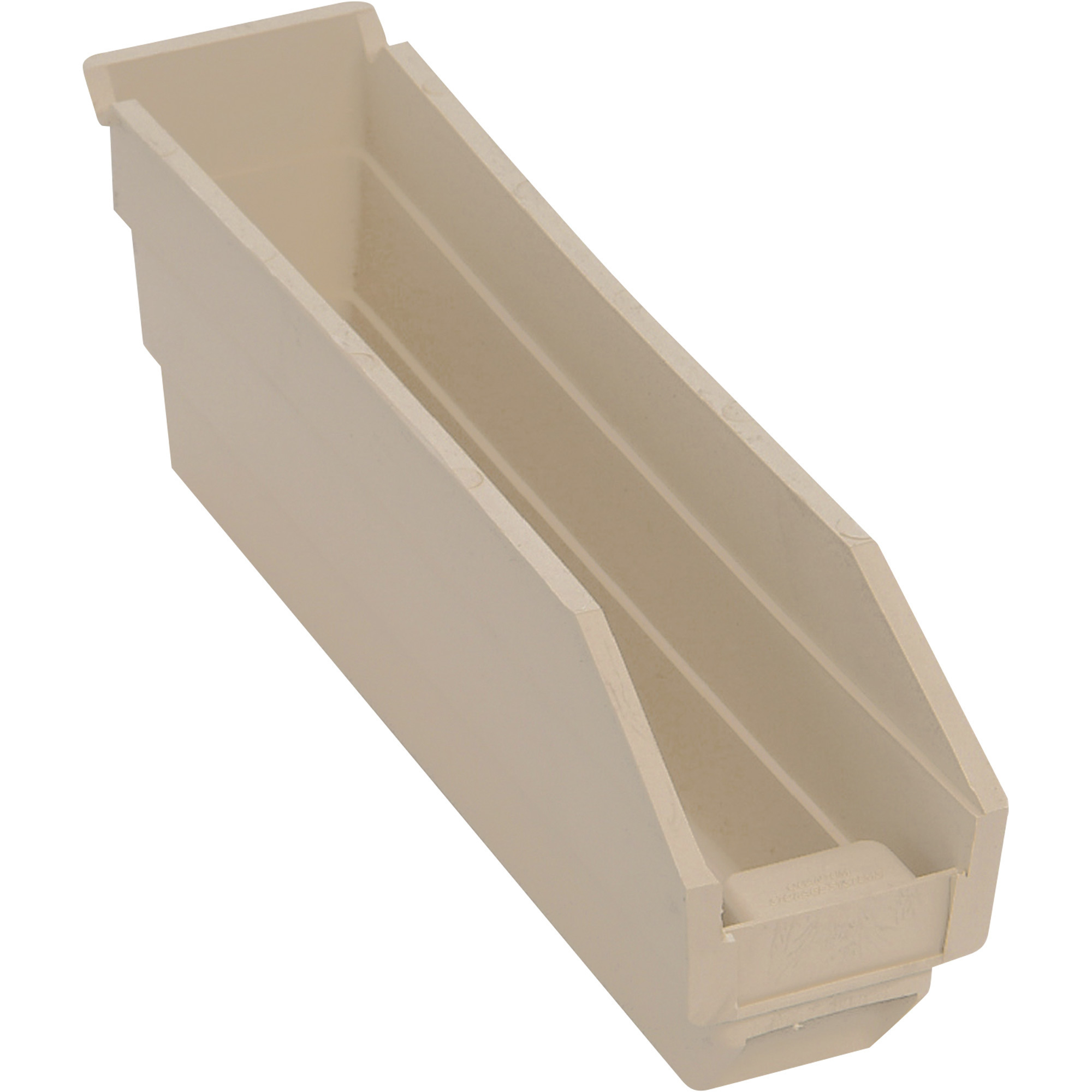 Quantum Storage Economy Shelf Bins, 11 5/8Inch x 2 3/4Inch x 4Inch Size, Ivory, Carton of 36, Model QSB100IVCS