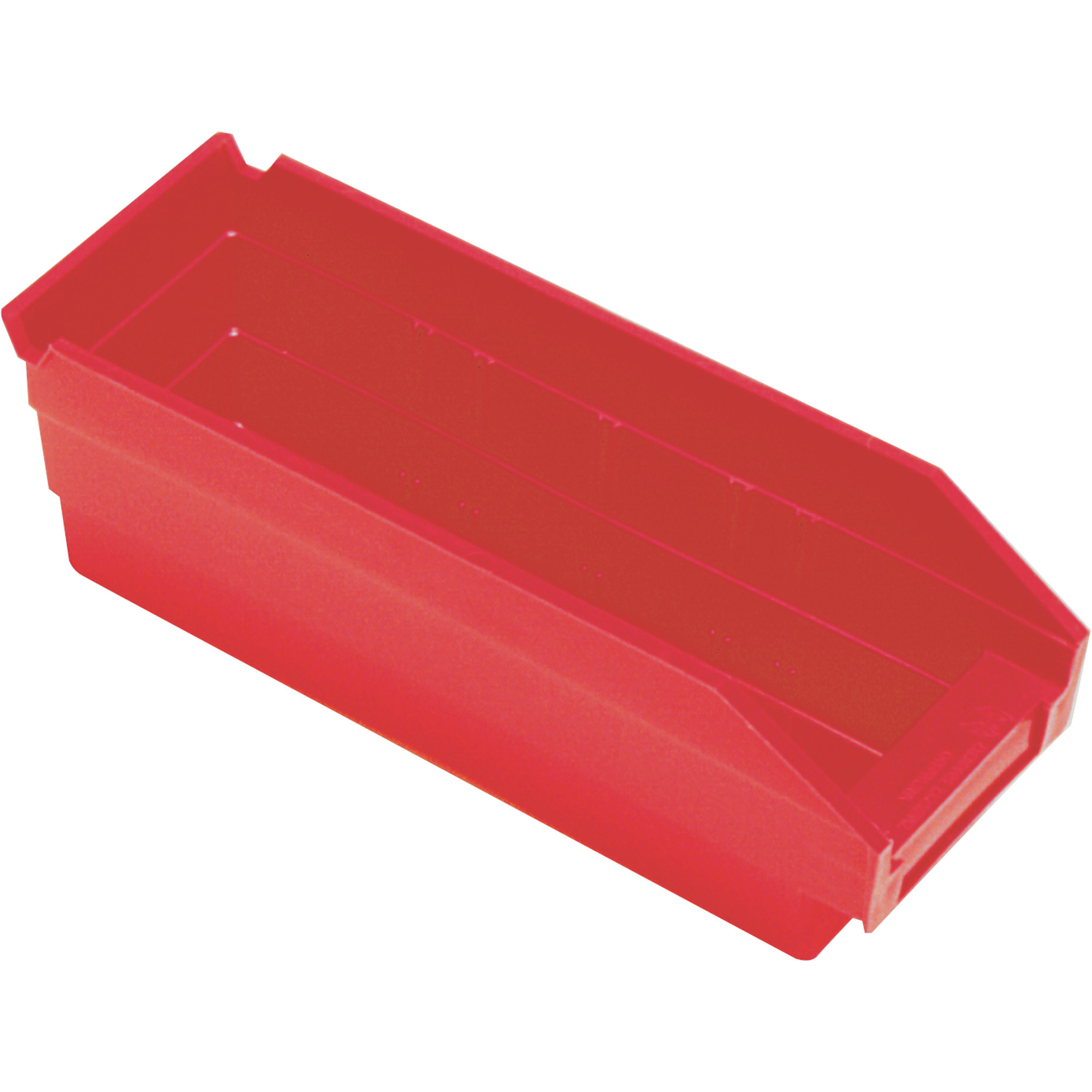 Quantum Storage Economy Shelf Bins, 11 5/8Inch x 4 1/8Inch x 4Inch Size, Red, Carton of 36, Model QSB101RDCS