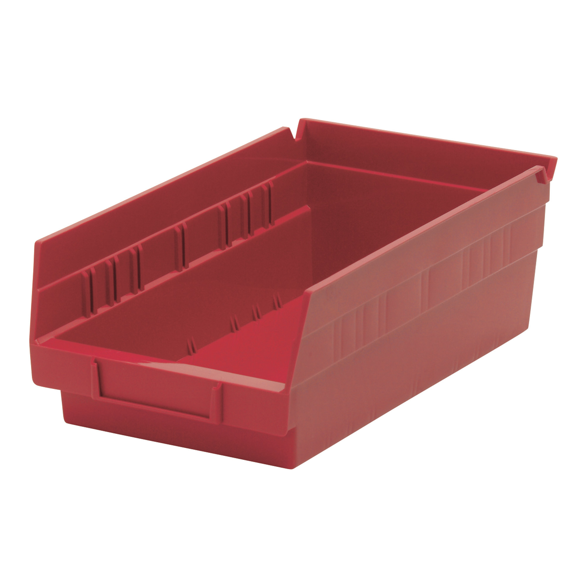 Quantum Storage Economy Shelf Bins, 11 5/8Inch x 6 5/8Inch x 4Inch Size, Red, Carton of 30, Model QSB102RDCS