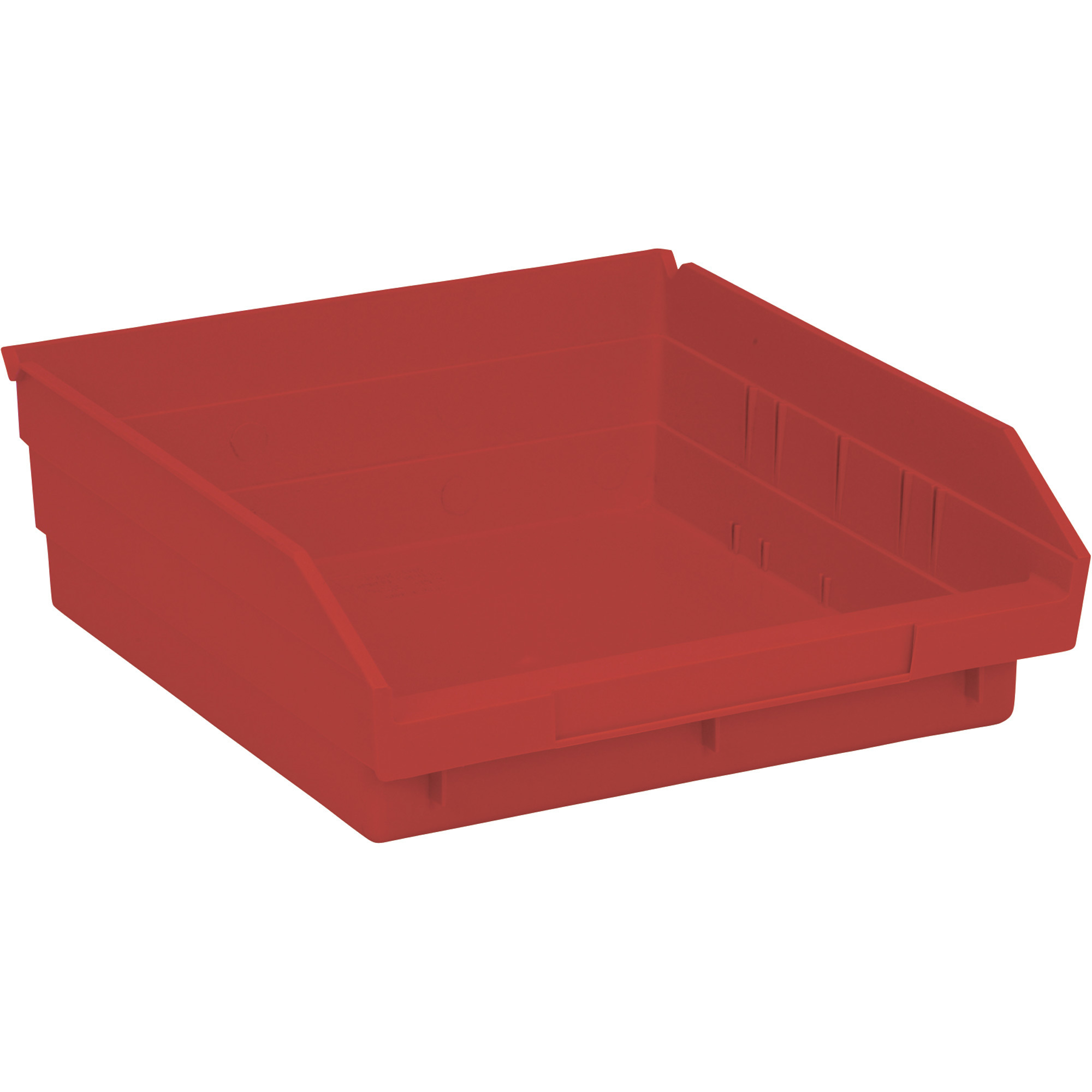 Quantum Storage Economy Shelf Bins, 11 5/8Inch x 11 1/8Inch x 4Inch Size, Red, Carton of 8, Model QSB109RDCS