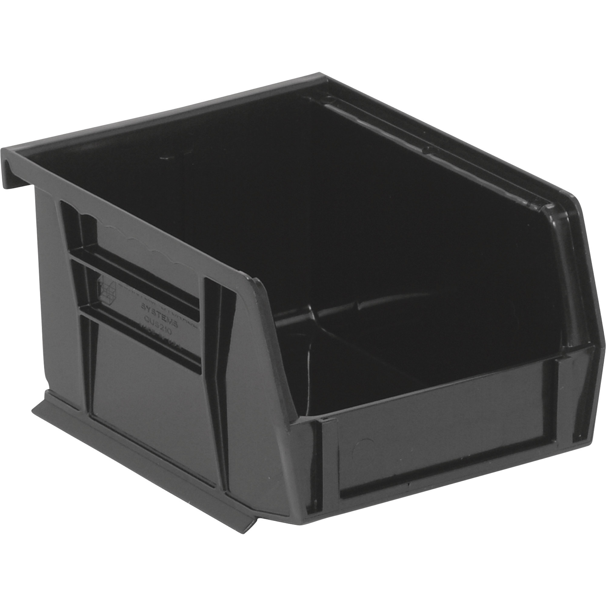 Quantum Storage Heavy Duty Stacking Bins, 5 3/8Inch x 4 1/8Inch x 3Inch Size, Black, Carton of 24, Model QUS210BKCS