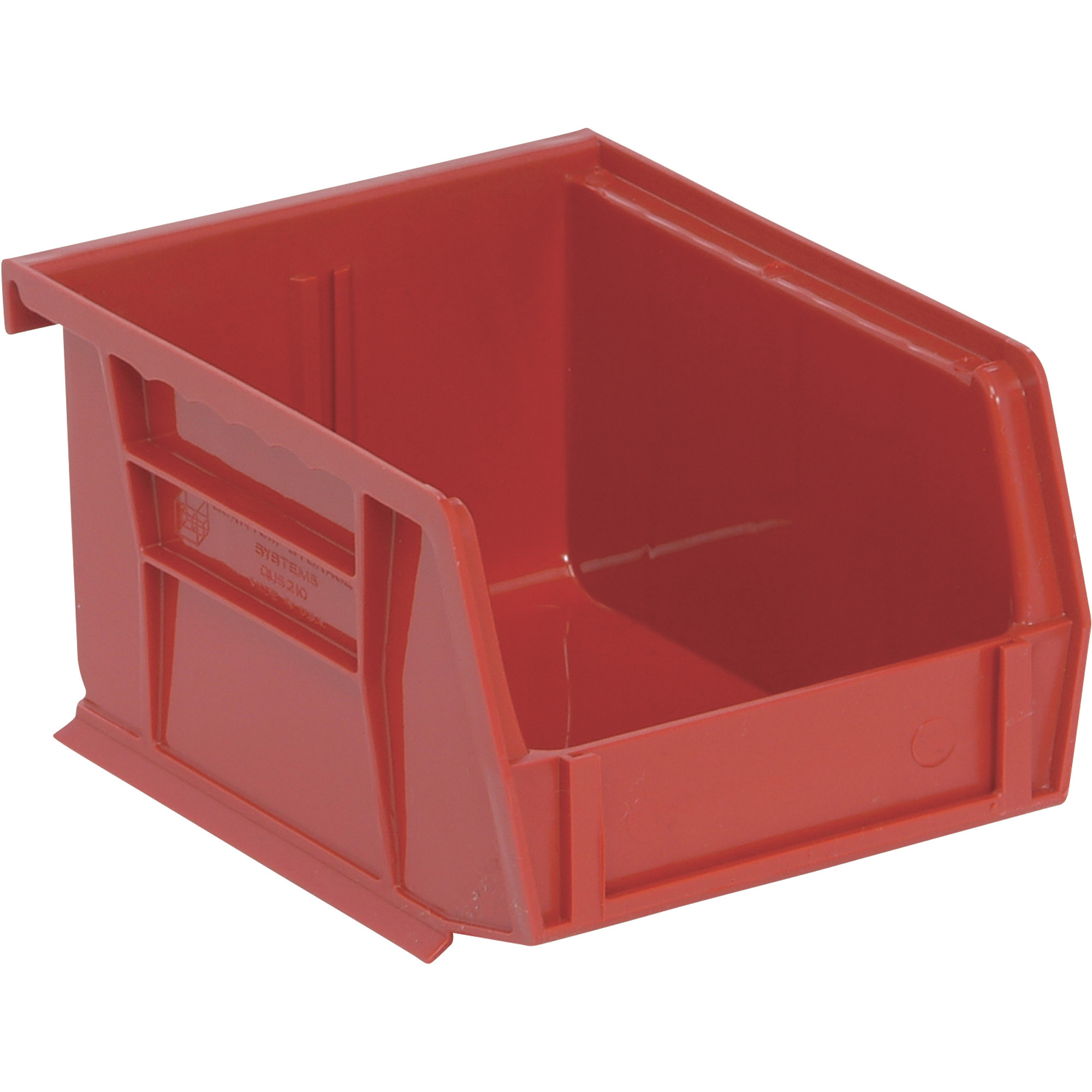 Quantum Storage Heavy Duty Stacking Bins, 5 3/8Inch x 4 1/8Inch x 3Inch Size, Red, Carton of 24, Model QUS210RDCS