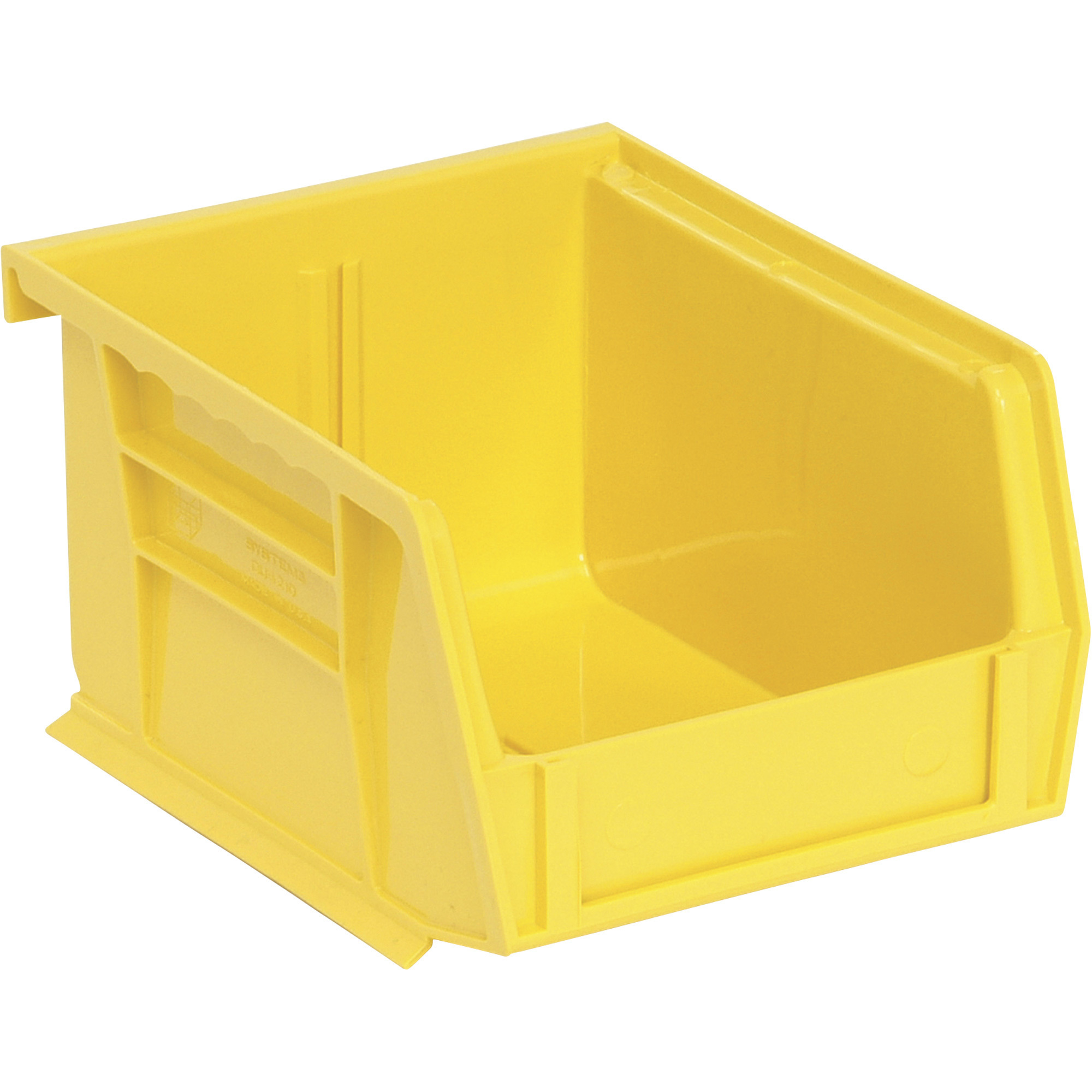 Quantum Storage Heavy Duty Stacking Bins, 5 3/8Inch x 4 1/8Inch x 3Inch Size, Yellow, Carton of 24, Model QUS210YLCS