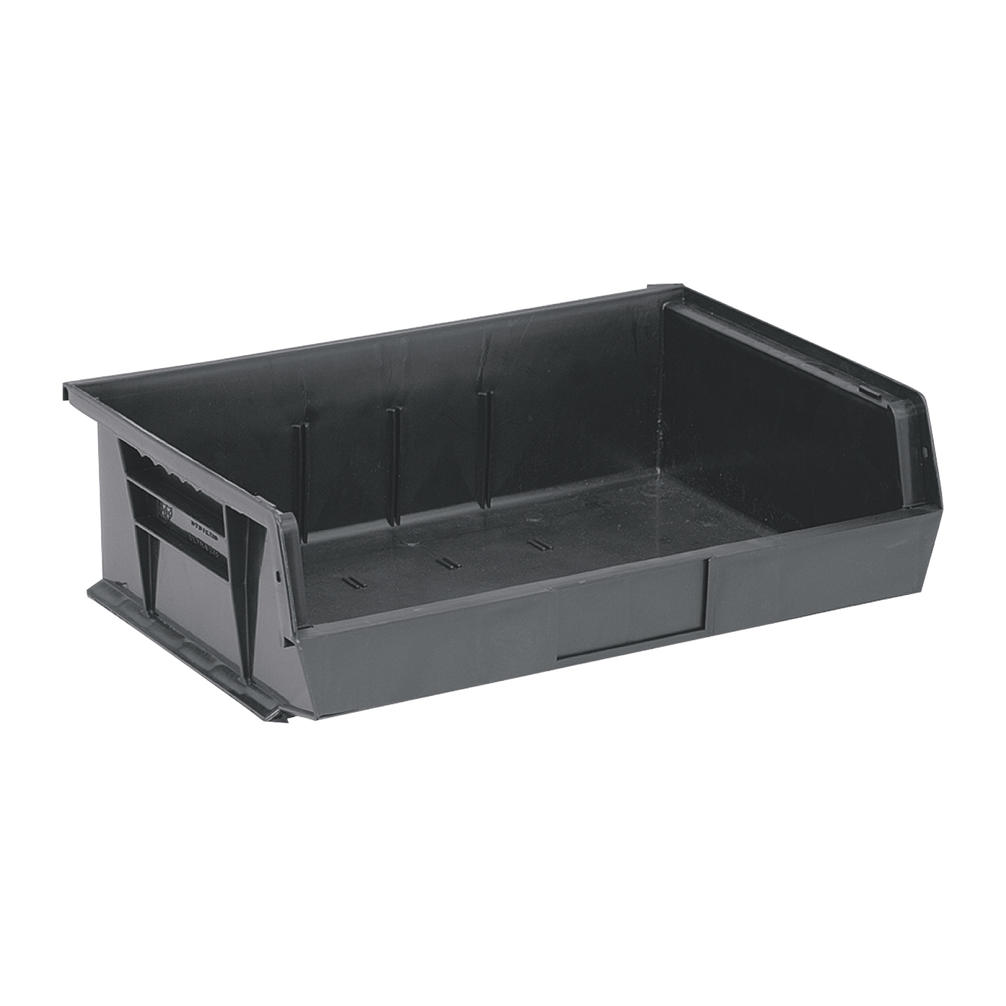 Quantum Storage Heavy Duty Stacking Bins, 10 7/8Inch x 16 1/2Inch x 5Inch Size, Black, Carton of 6, Model QUS245BKCS