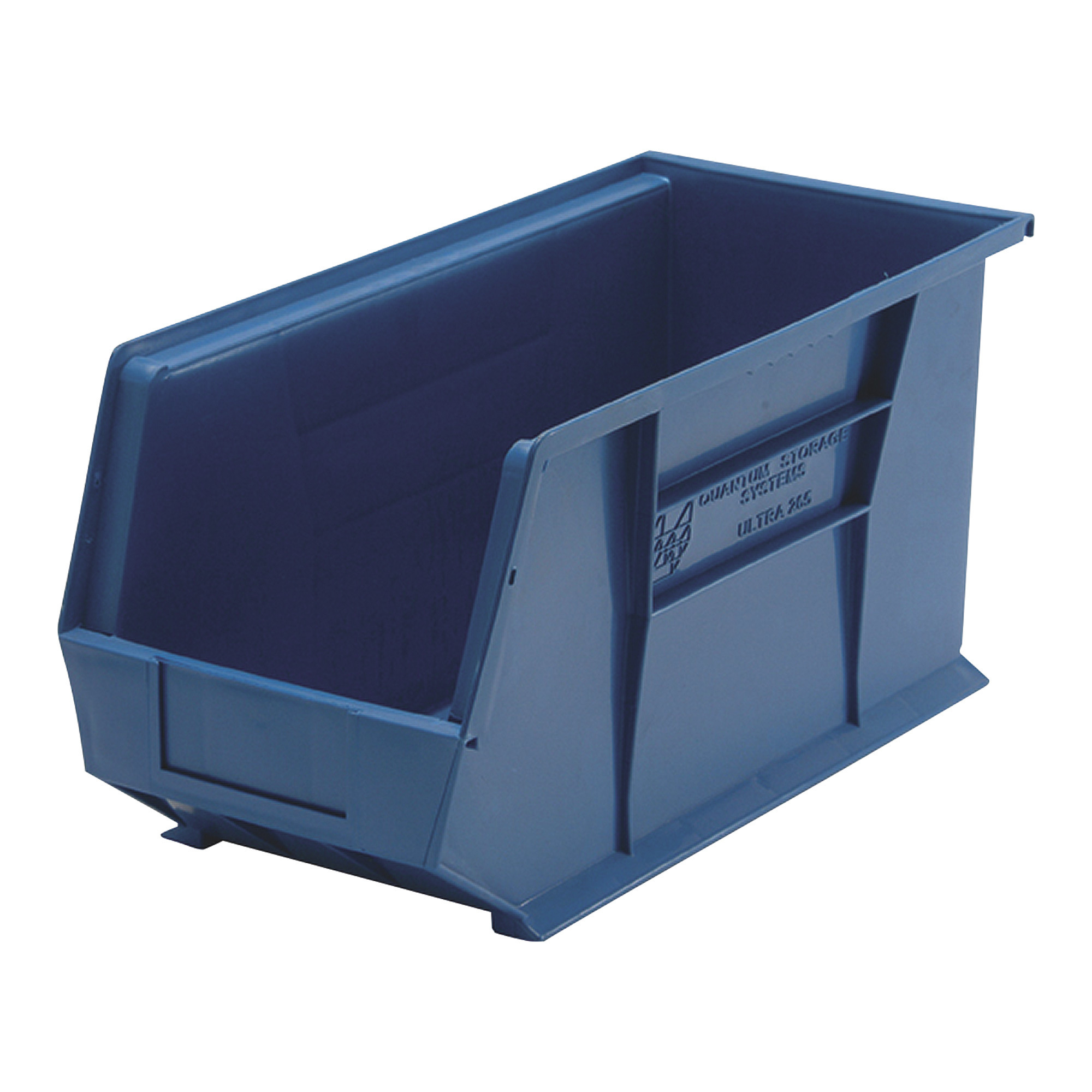 Quantum Storage Heavy Duty Stacking Bins, 18Inch x 8 1/4Inch x 9Inch Size, Blue, Carton of 6, Model QUS265BLCS