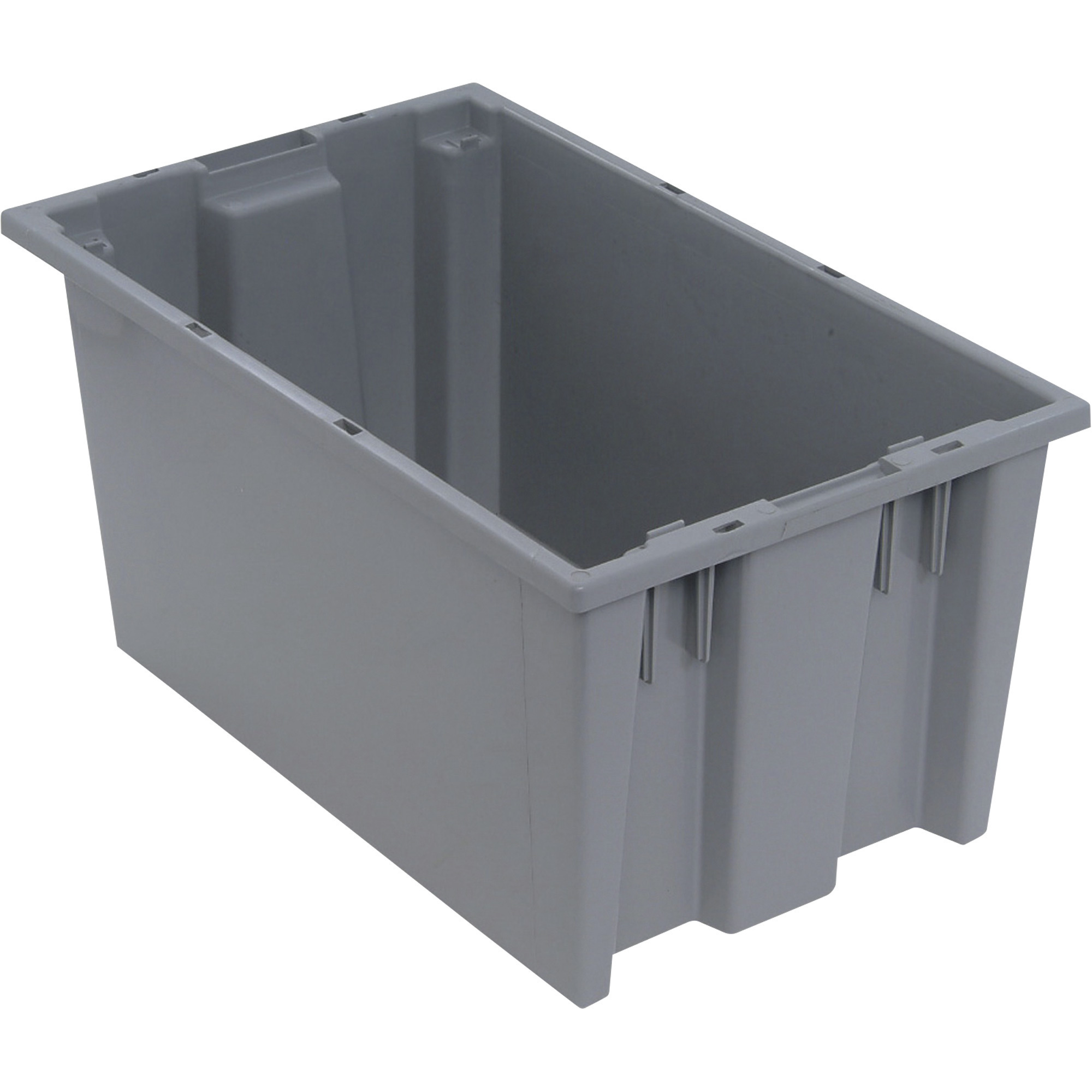 Quantum Storage Stack and Nest Tote Bin, 18Inch x 11Inch x 9Inch Size, Gray, Carton of 6, Model SNT185GYCS