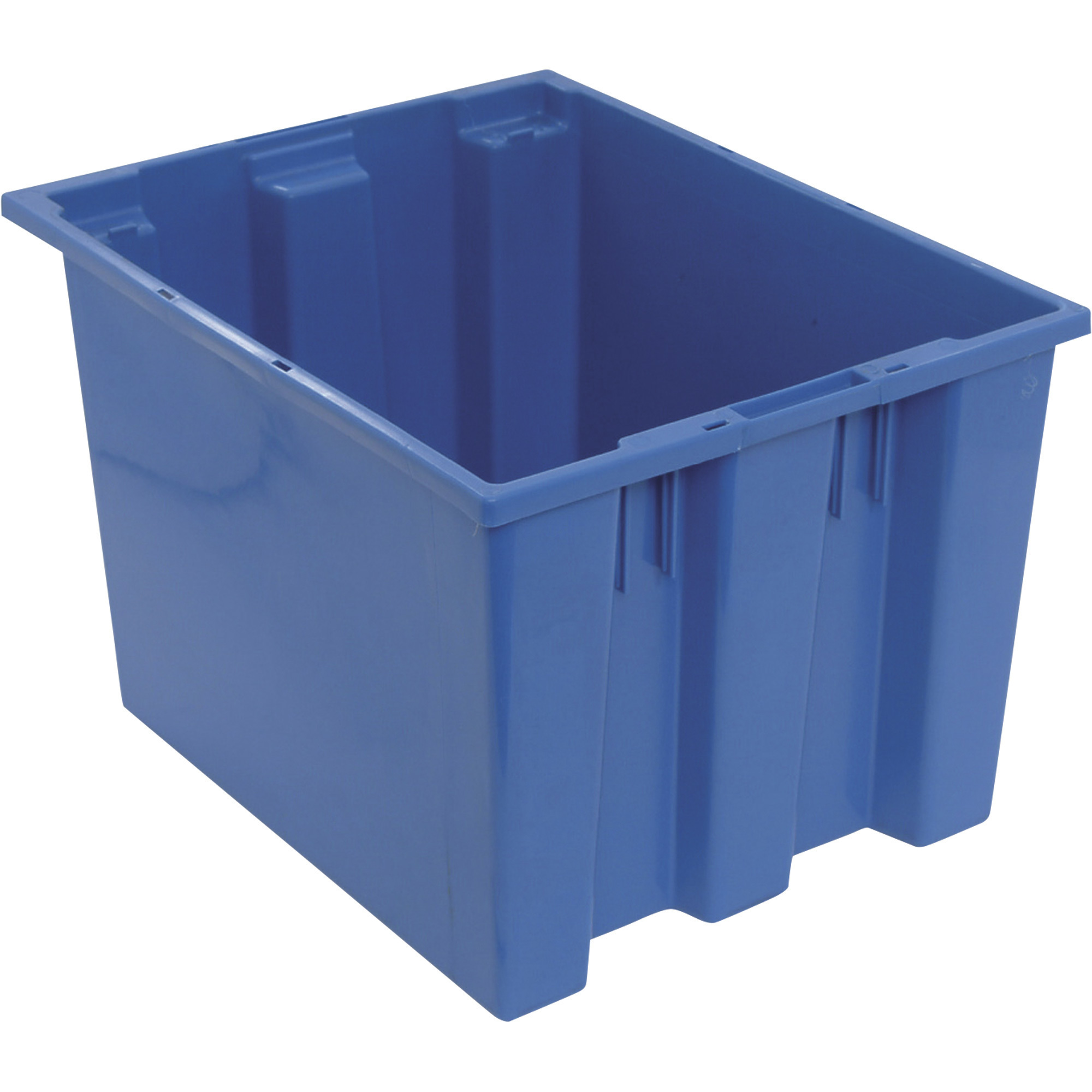Quantum Storage Stack and Nest Tote Bin, 19 1/2Inch x 15 1/2Inch x 13Inch Size, Blue, Carton of 6, Model SNT195BLCS