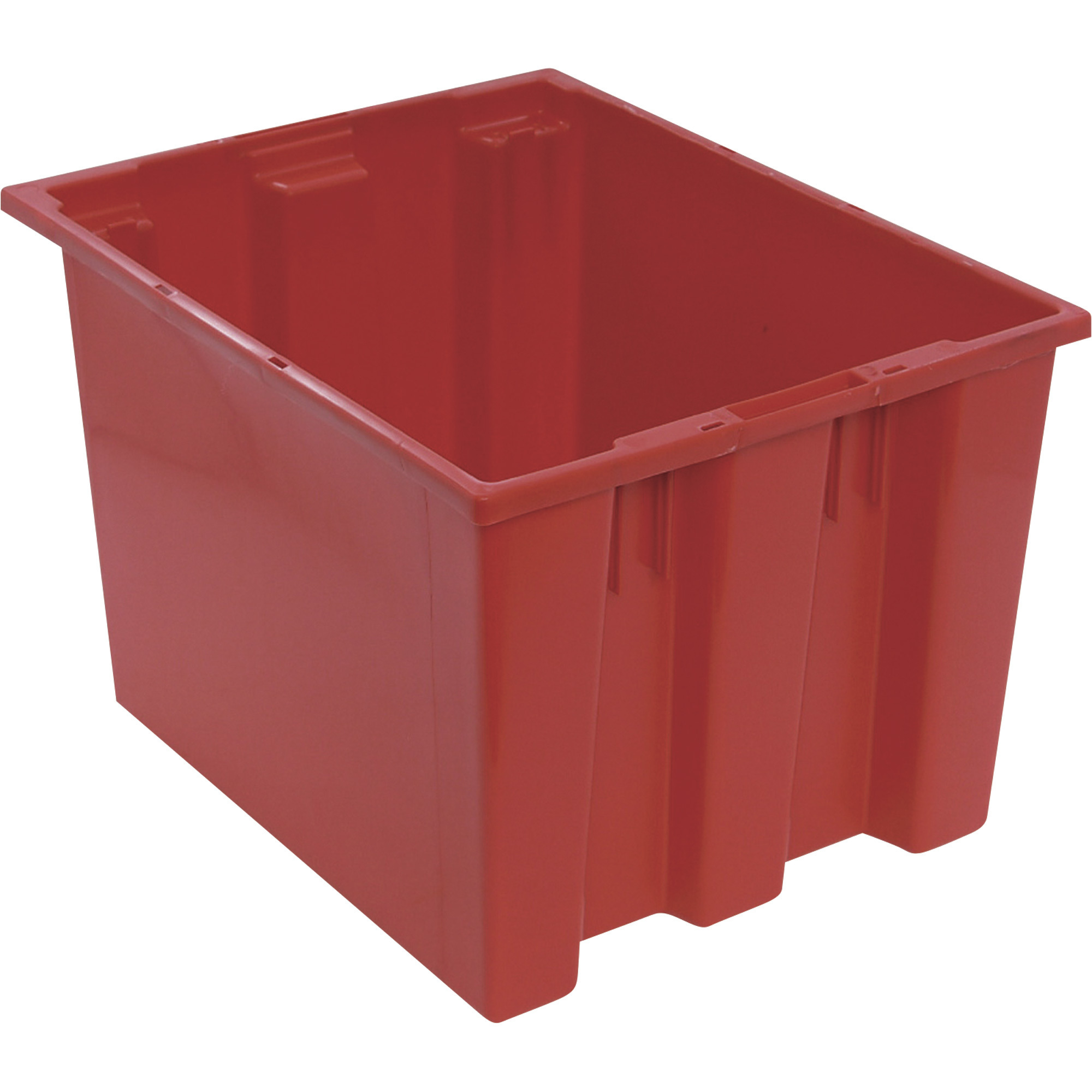 Quantum Storage Stack and Nest Tote Bin, 19 1/2Inch x 15 1/2Inch x 13Inch Size, Red, Carton of 6, Model SNT195RDCS