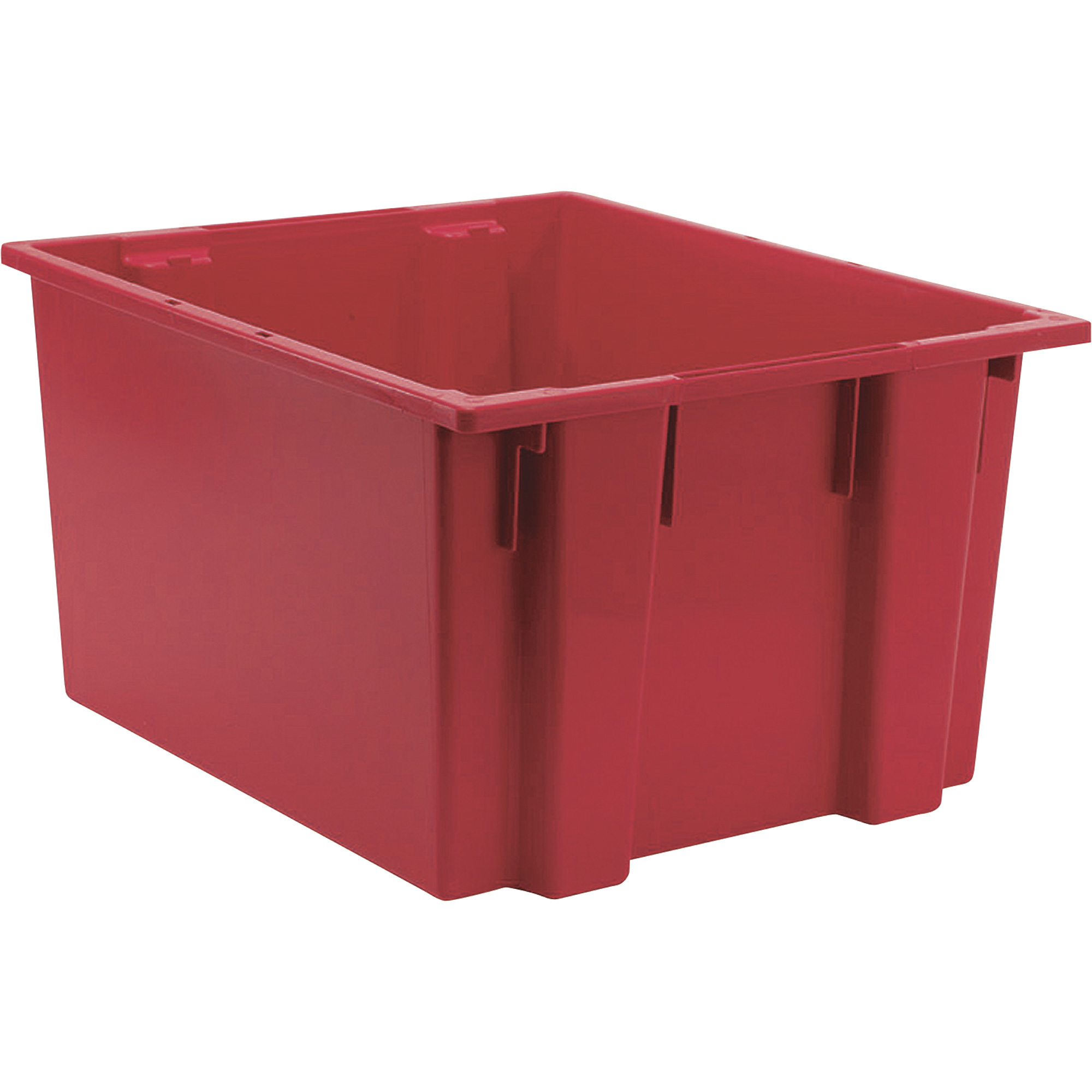 Quantum Storage Stack and Nest Tote Bin, 23 1/2Inch x 19 1/2Inch x 13Inch Size, Red, Carton of 3, Model SNT230RDCS