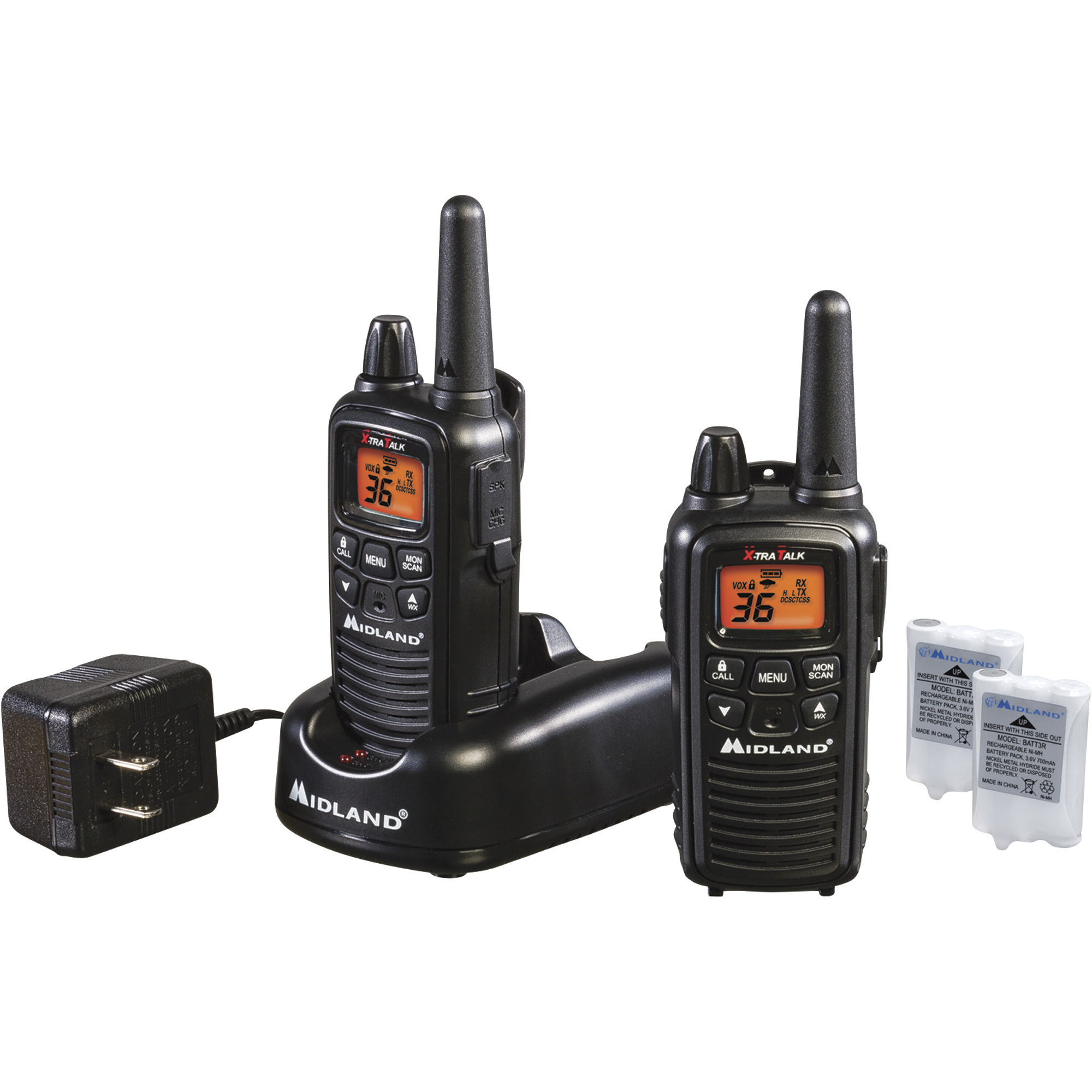 Handheld GMRS Radio — Pair, 30-Mile Range, Model - Midland LXT600VP3