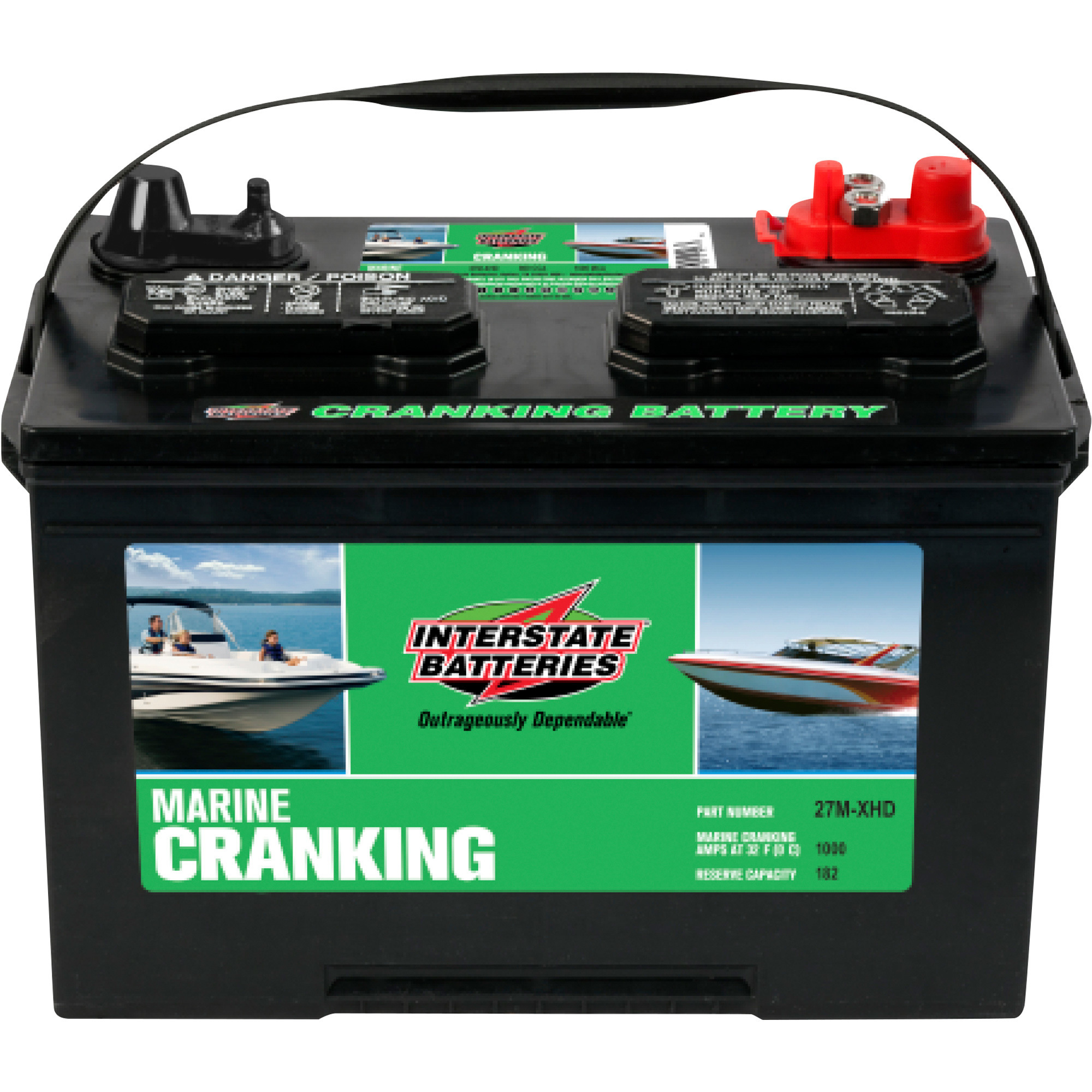 Interstate Batteries Marine/RV Battery, Group Size 24M, 12 Volt, Model 27M-XHD