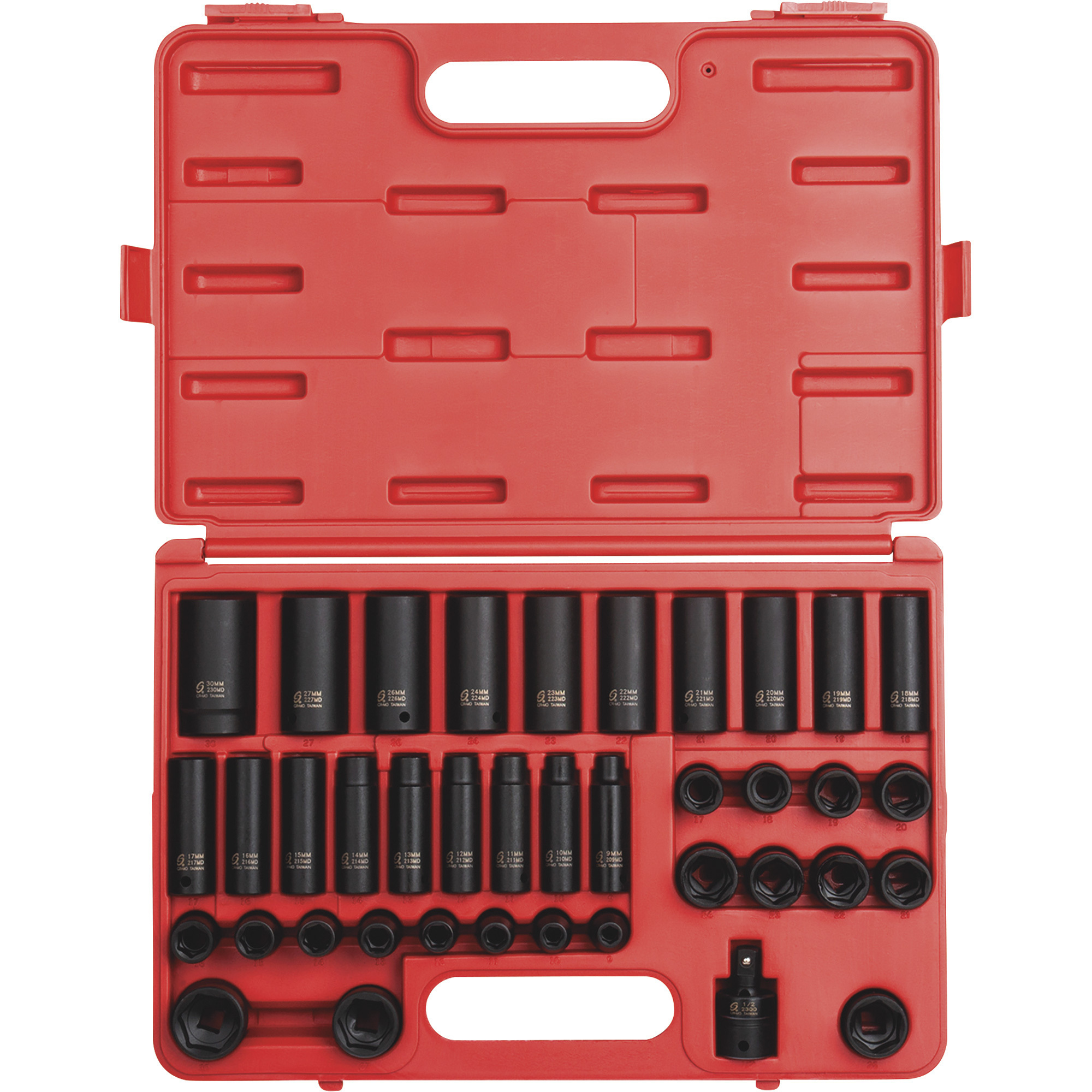 Sunex Master Impact Socket Set — 39-Piece, 1/2Inch-Drive, Metric, Model 2669 -  Sunex Tools
