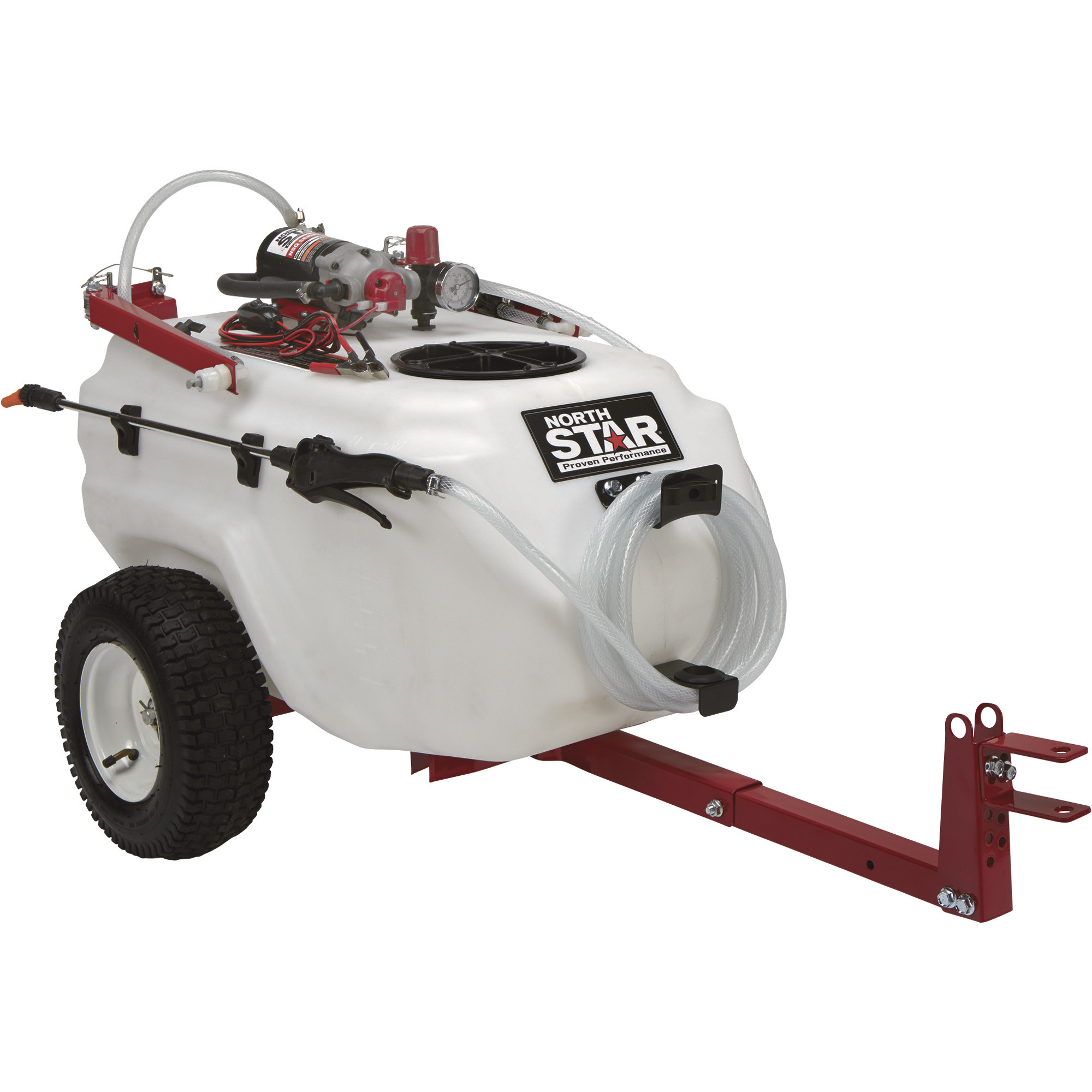 NorthStar 21-Gallon, 2.2 GPM Capacity Tow-Behind Trailer Boom Broadcast and Spot Sprayer â 12 Volt DC