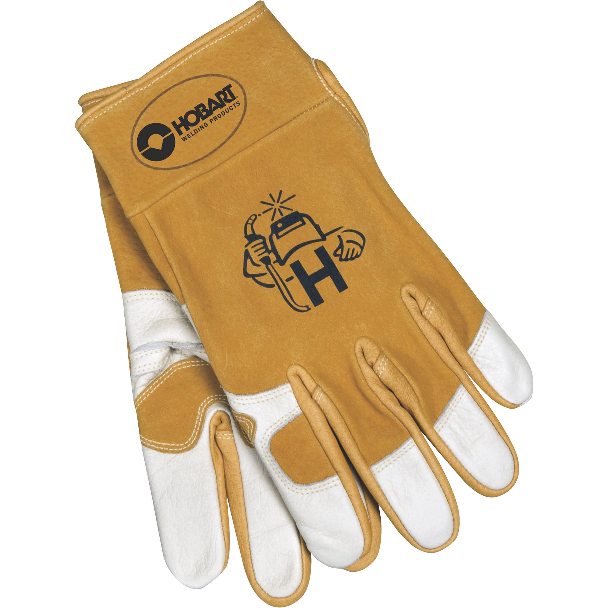 Hobart Premium Welding Gloves â Cowhide, Beige and White, X-Large, Pair, Model 770648