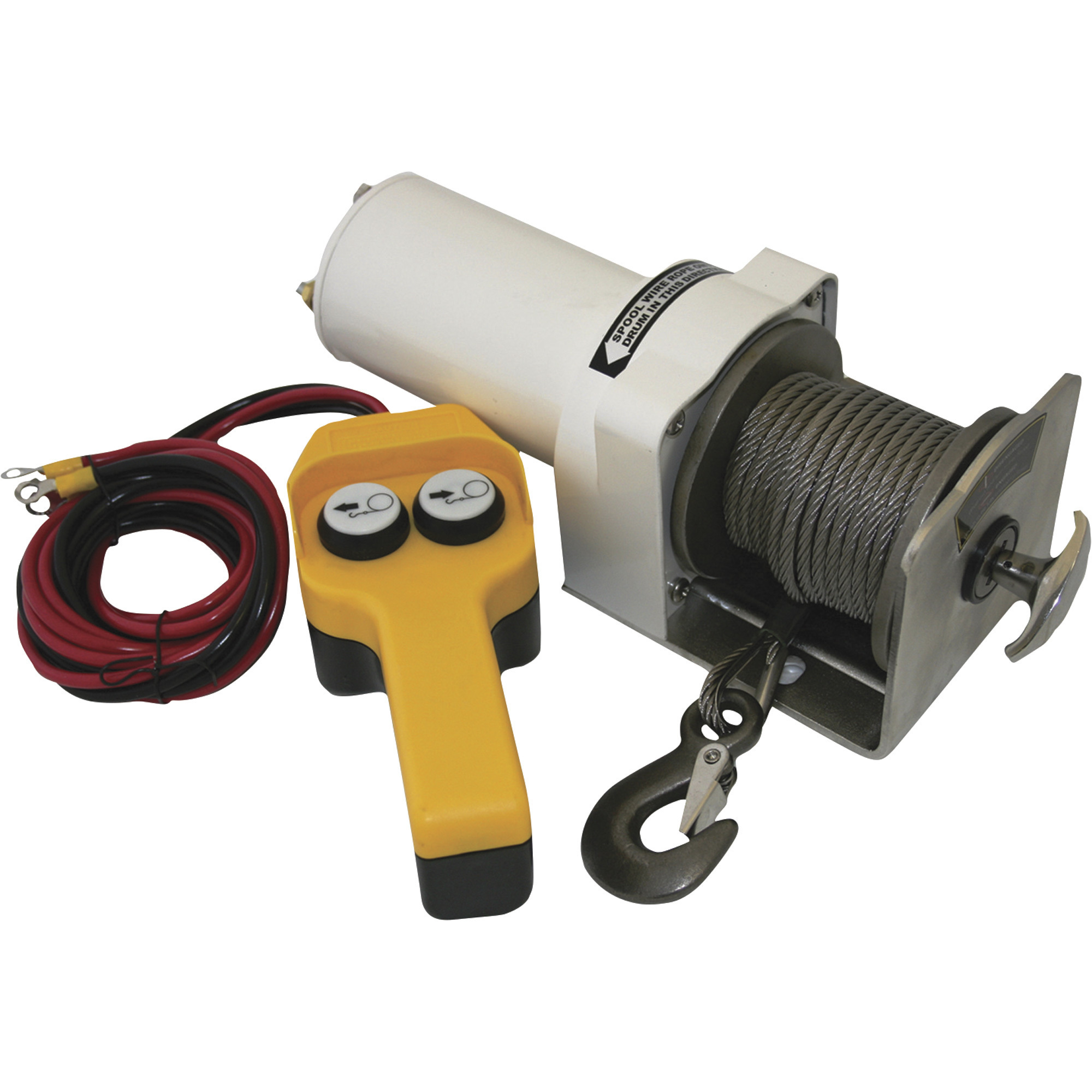 Endurance Marine 12 Volt DC Powered Electric Winch, 2000 Lb. Capacity, Stainless Steel Cable, Model EMD2000SS