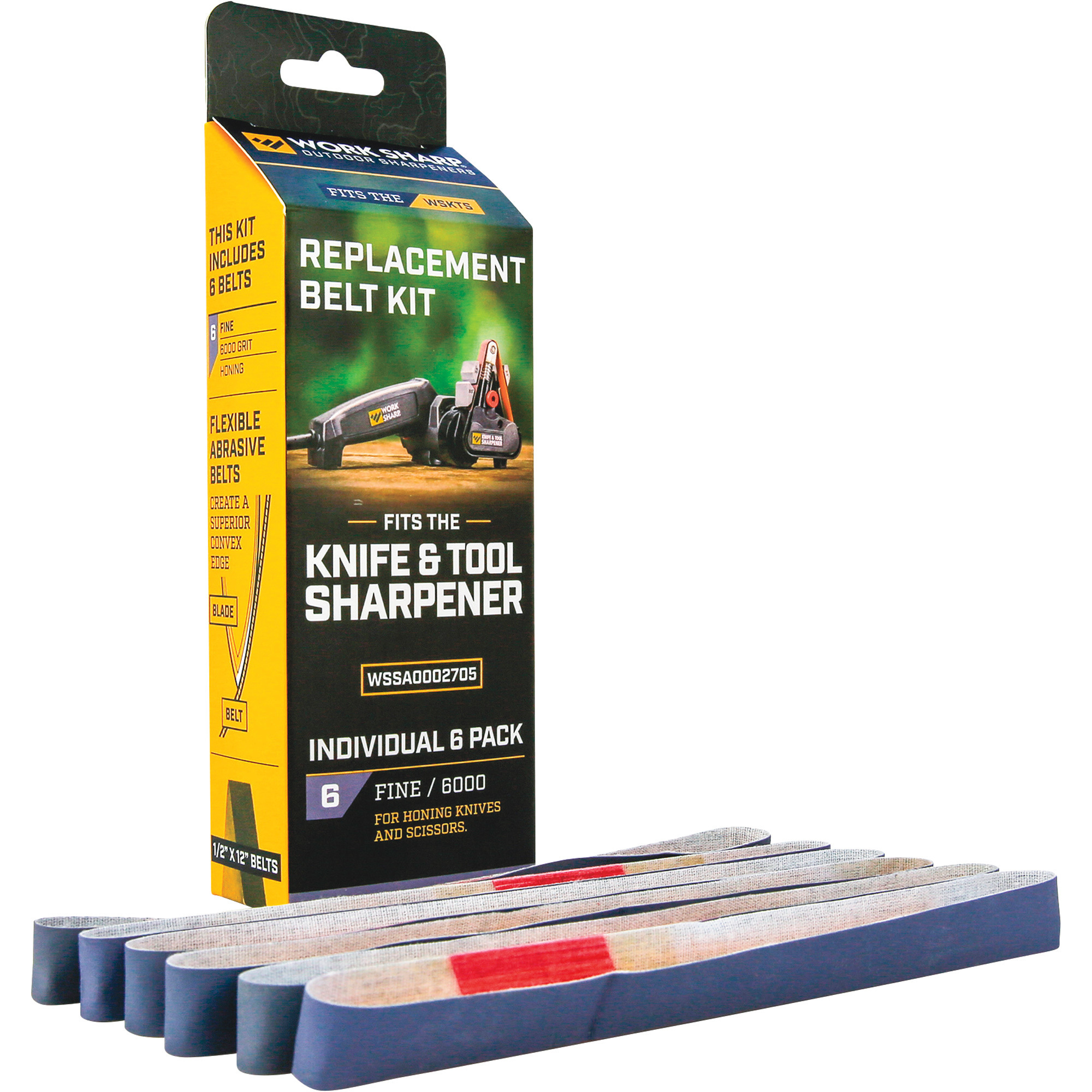 Work Sharp Replacement Belts â 6-Pack, 6000 Fine Grit, for Work Sharp Knife & Tool Sharpener, Model WSSA0002705