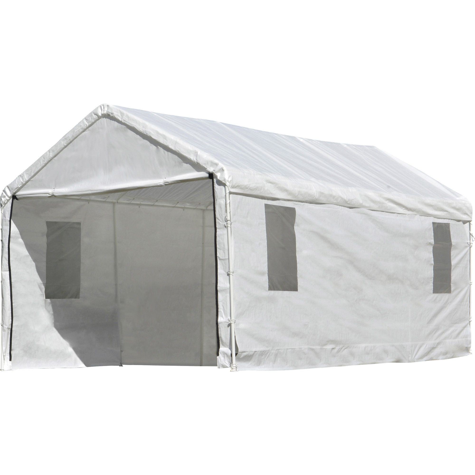ShelterLogic Outdoor Canopy and Enclosure with Windows, 20ft.L x 10ft.W, White, Model 23534