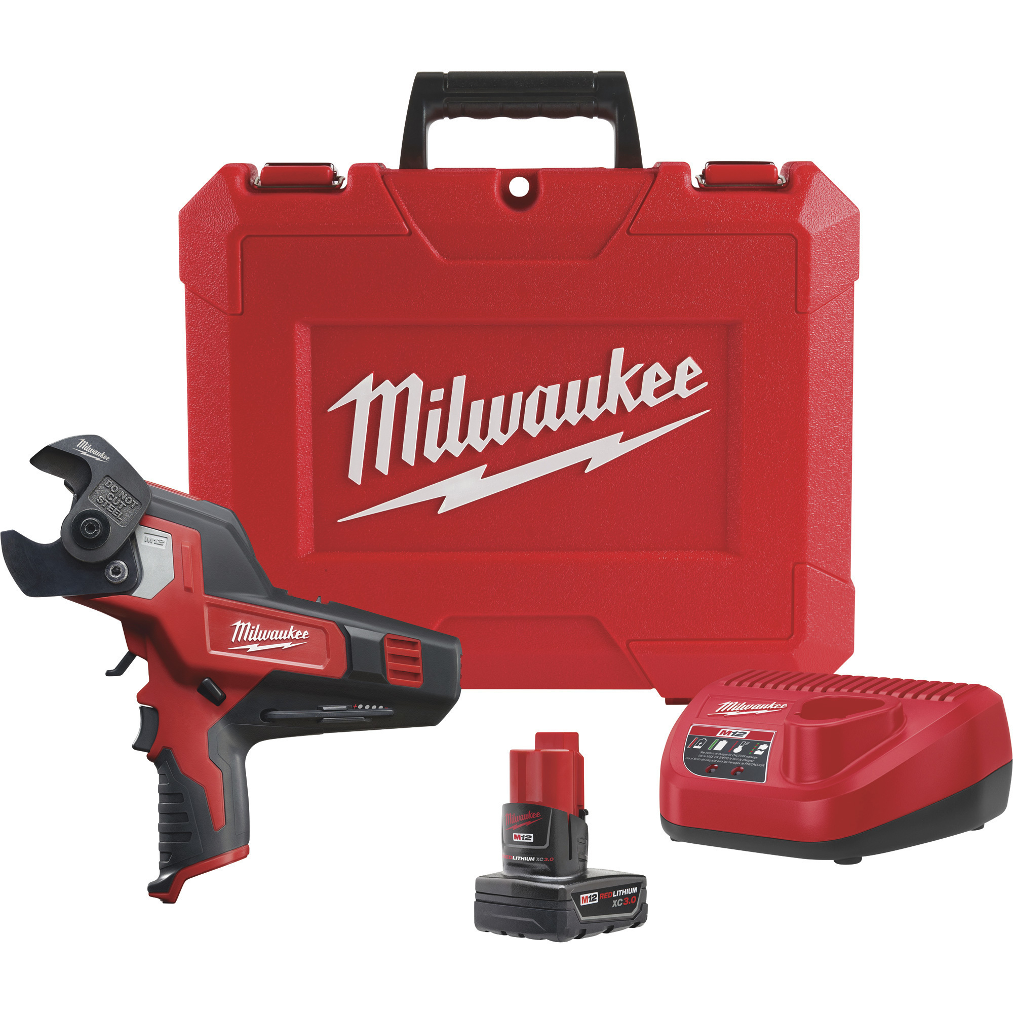 Milwaukee M12 Cordless 600 MCM Cable Cutter Kit, 1 Battery, Model 2472-21XC