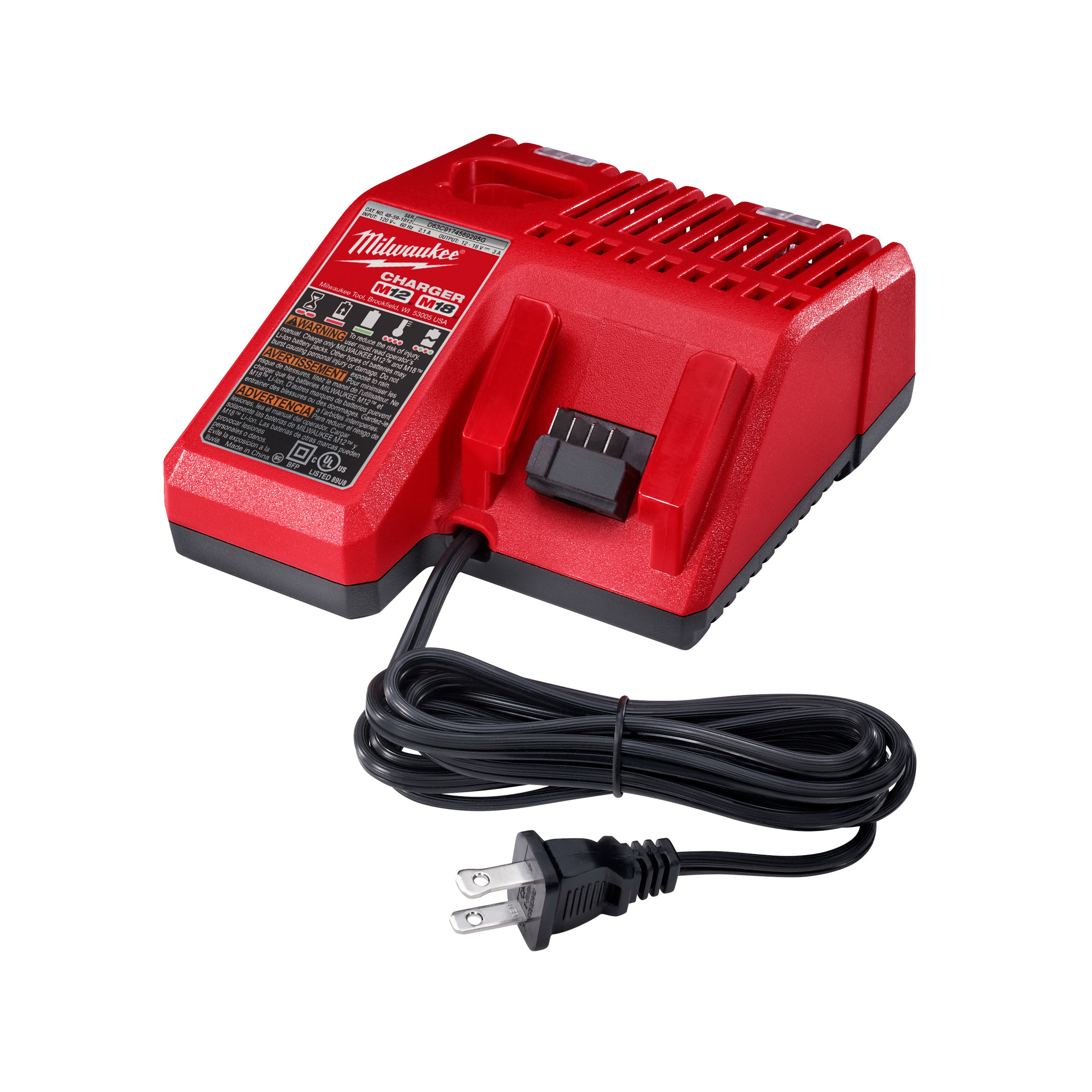 Milwaukee M12-M18 Multi-Voltage Battery Charger, Model 48-59-1812