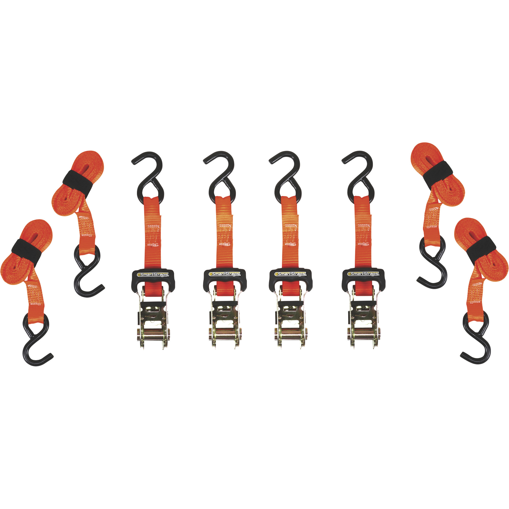 SmartStraps Ratchet Tie-Downs â 1Inch x 10ft. Each, 4 Pack, 3,000-Lb. Breaking Strength, Model 149