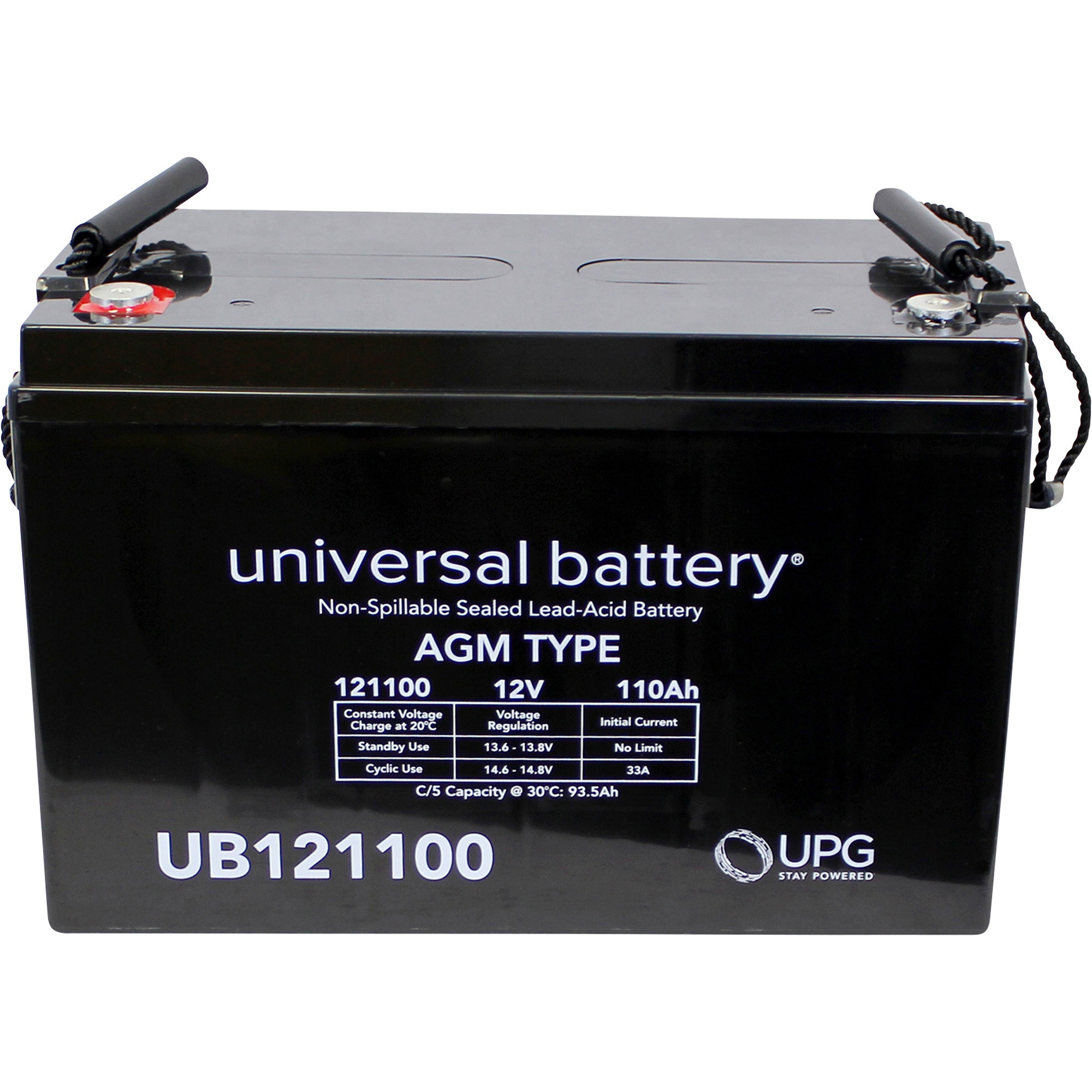 UPG Sealed Lead-Acid Battery — AGM-type, 12V, 110 Amps, Model UB 121100 -  45981
