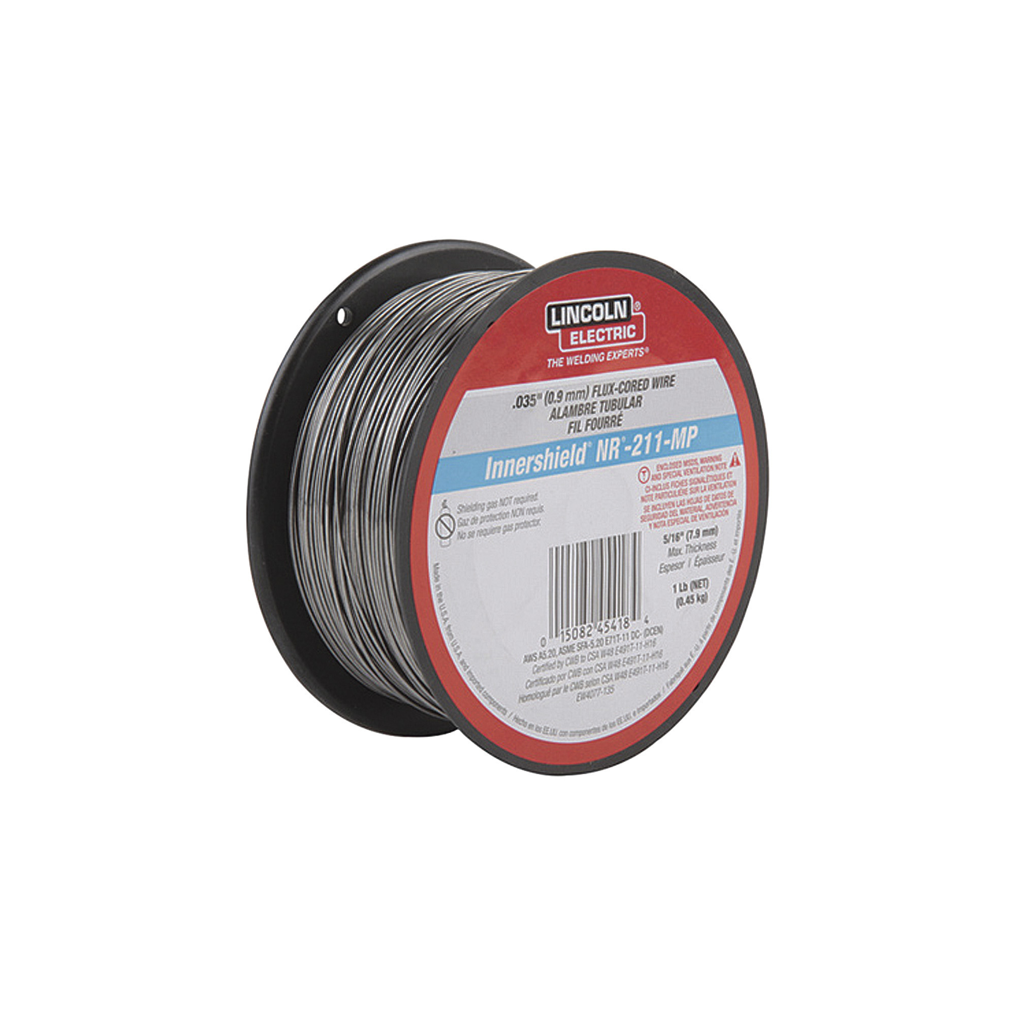 Lincoln Electric Innershield NR-211-MP Flux-Cored Welding Wire, Mild Steel, All Position, .035Inch, 1-Lb. Spool, Model ED030584