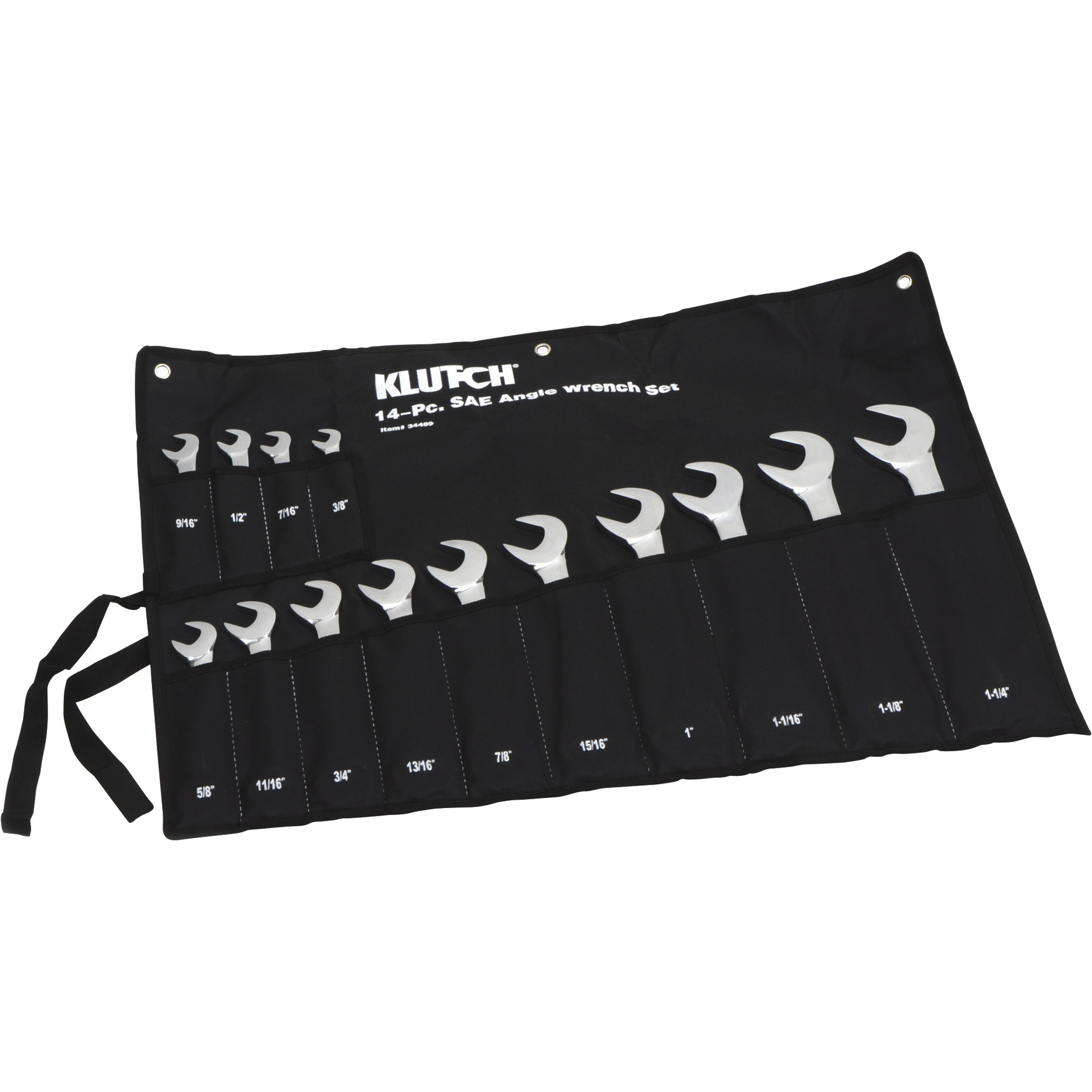 Klutch SAE Angle Wrench Set, 14-Piece