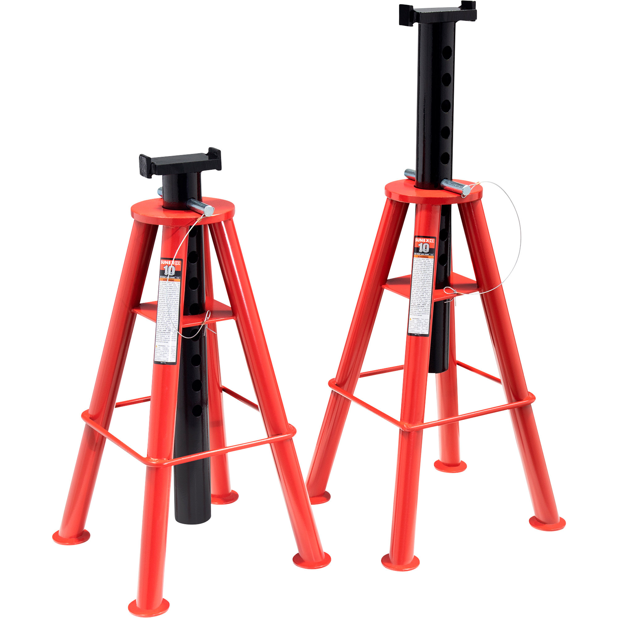 Sunex High-Height Pin-Type 10-Ton Jack Stands, Pair, Model 1410