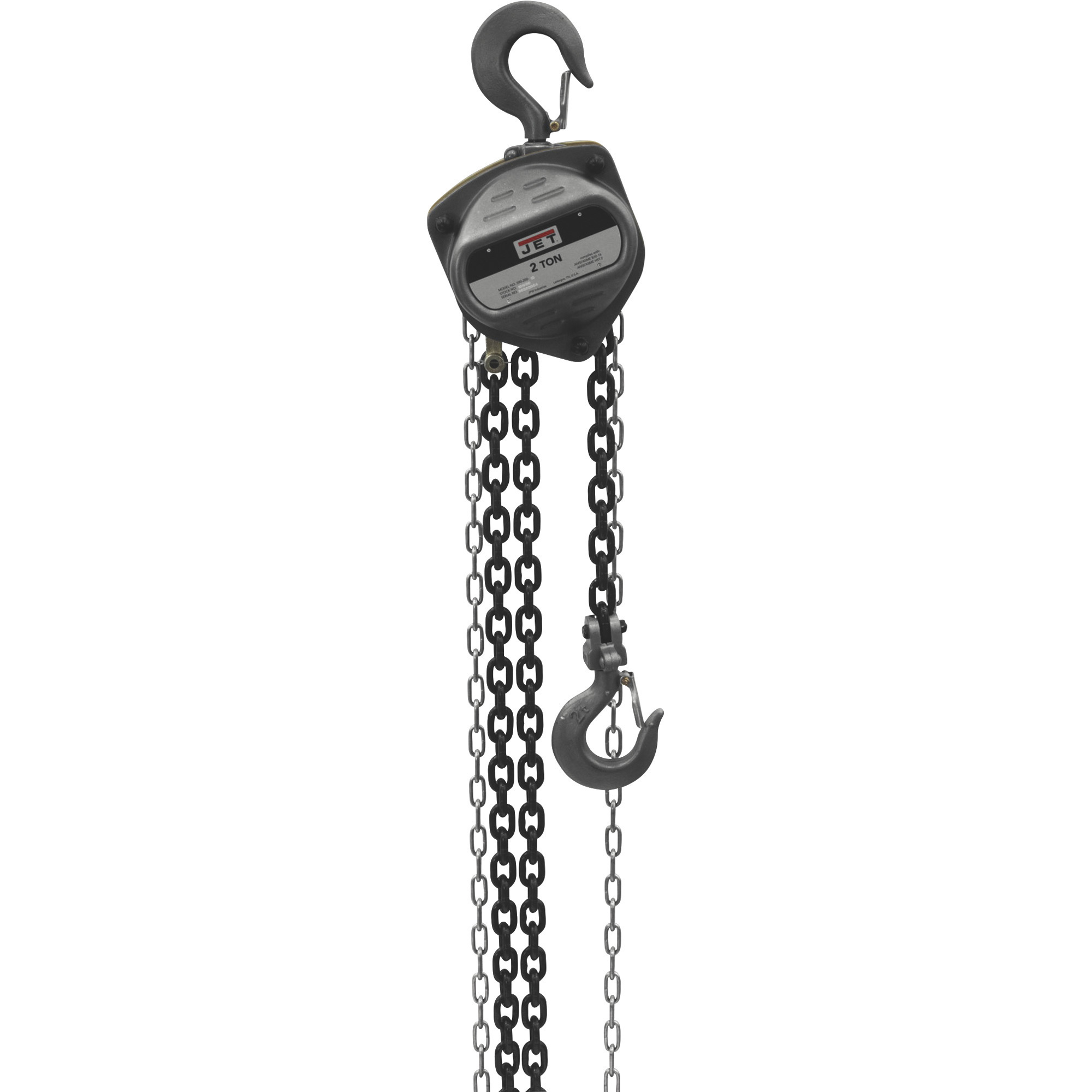 JET S90 Series Manual Chain Hoist, 2-Ton Capacity, 10-ft. Lift, Model S90-200-10