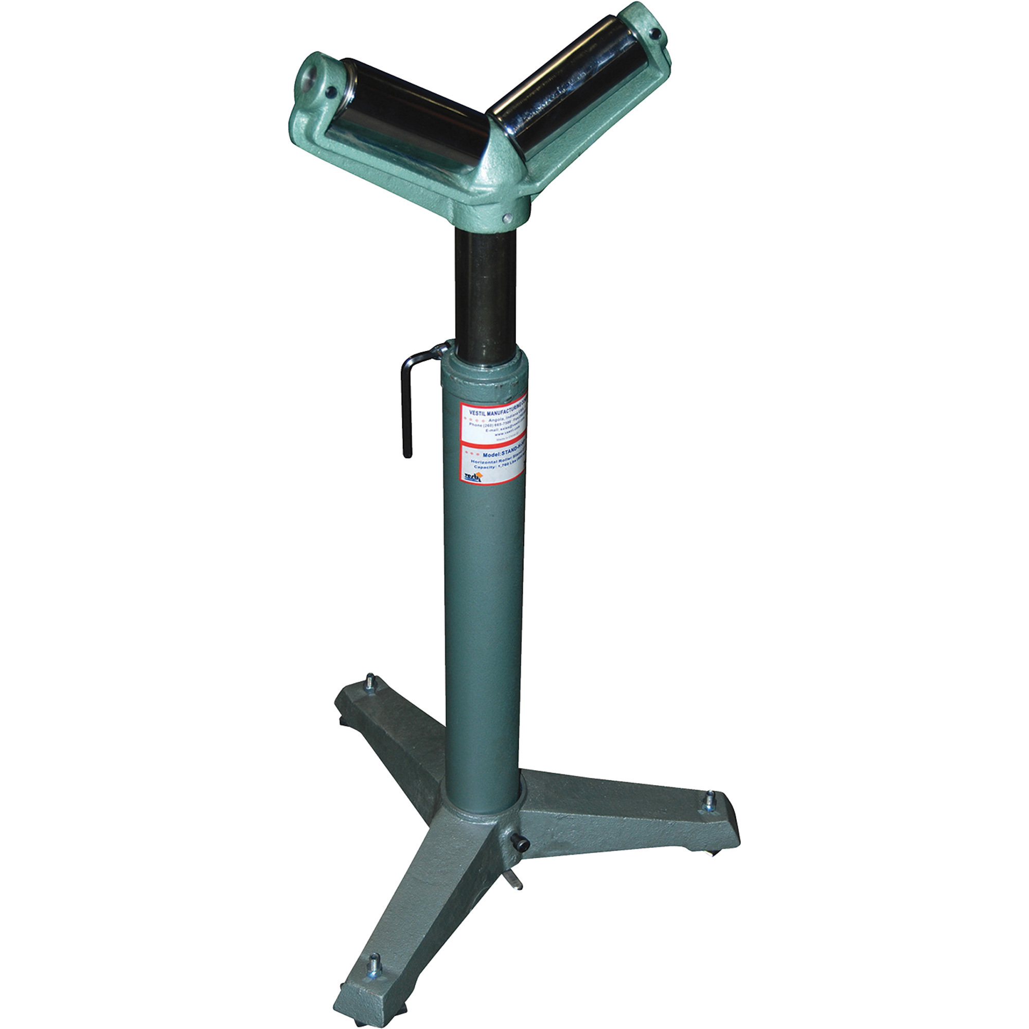 Vestil Variable-Height V-Roller Stand, 1760-Lb. Capacity, Model STAND-G-V