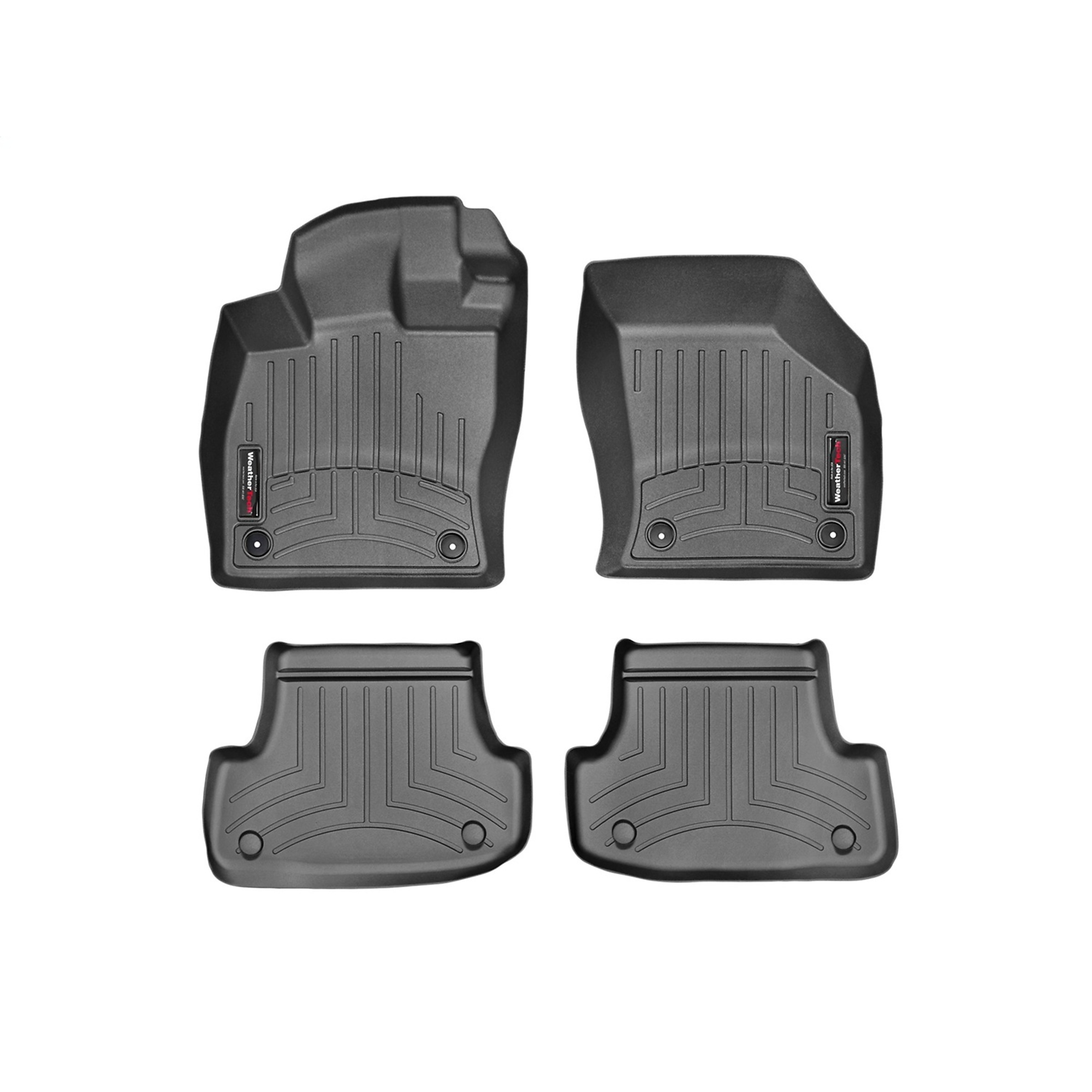 WeatherTech Floor Mat Set, Fits 2015-2018 Audi A3, Primary Color Black, Material Type Molded Plastic, Model 444961-445002