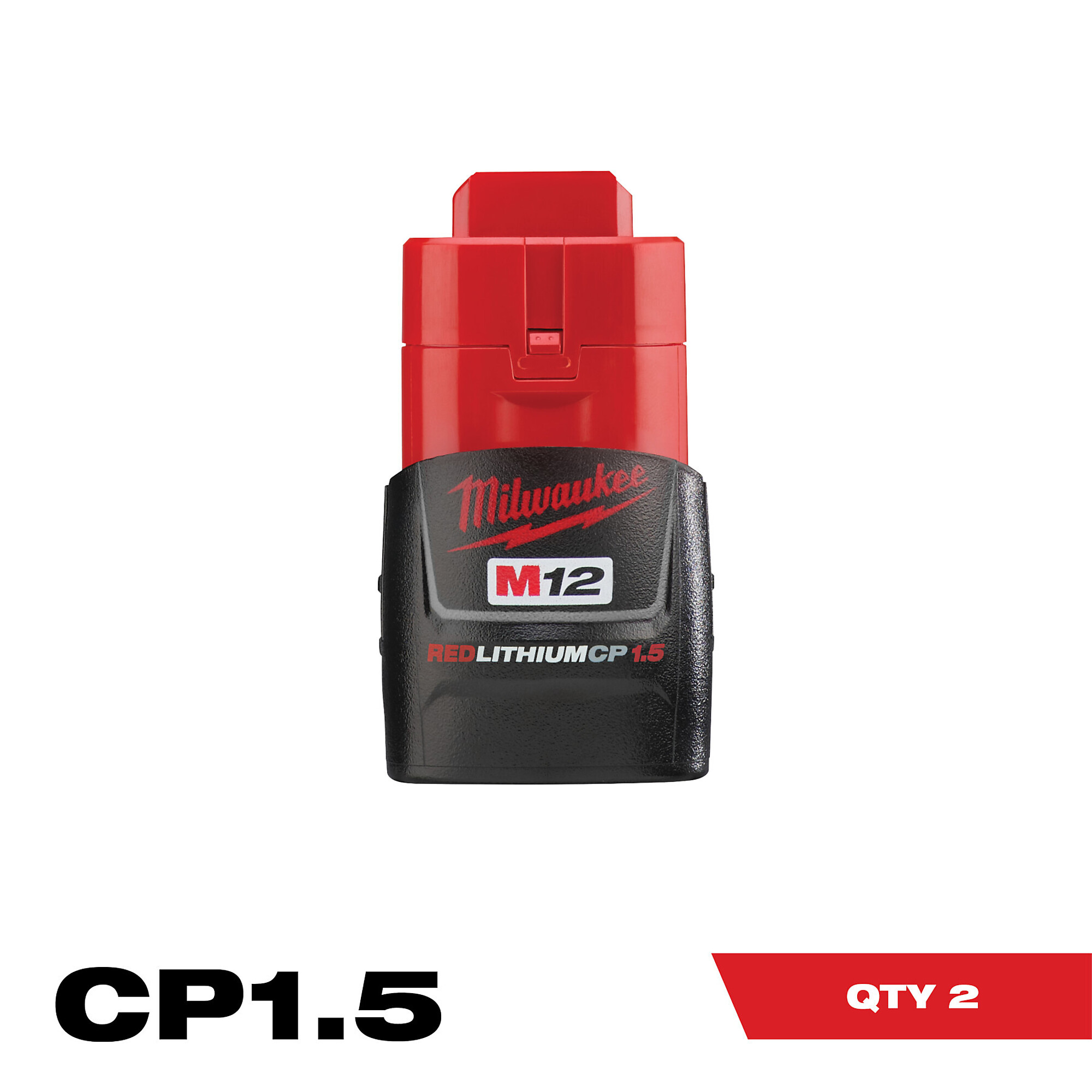 Milwaukee M12 RedLithium Compact 1.5Ah Battery, 2-Pack, Model 48-11-2411
