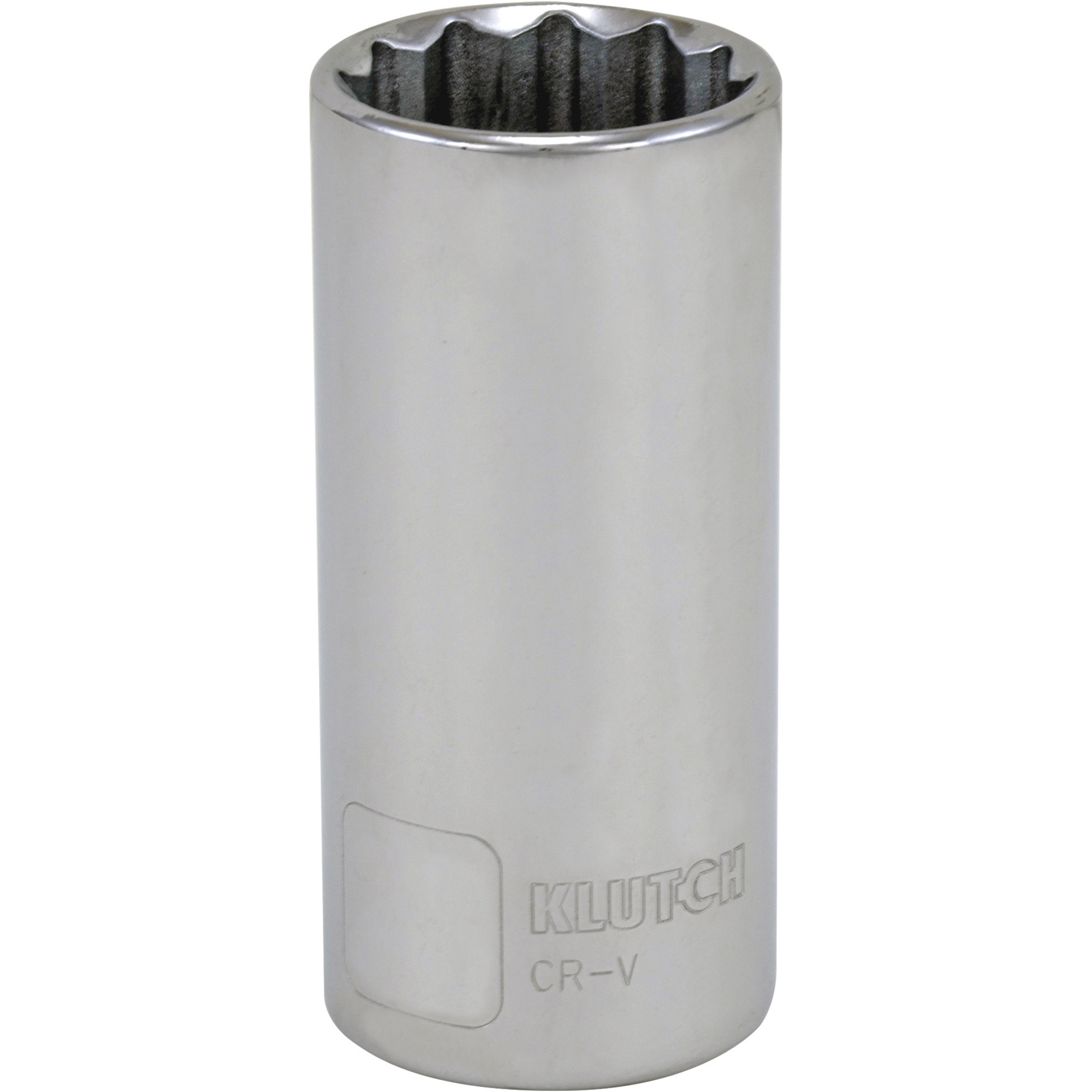 Klutch Deep Socket, Metric, 25mm, 1/2Inch-Drive, 12-Pt.