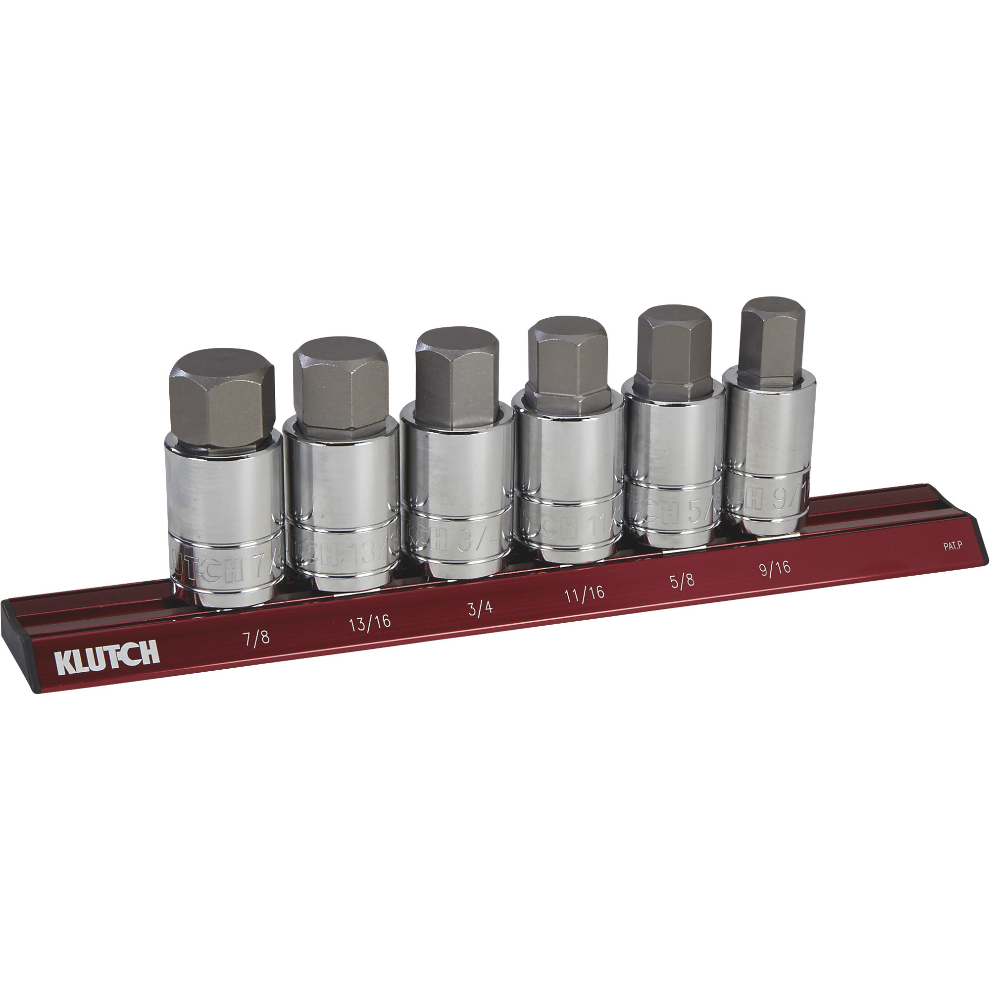 Klutch SAE Hex Bit Socket Set, 6-Piece