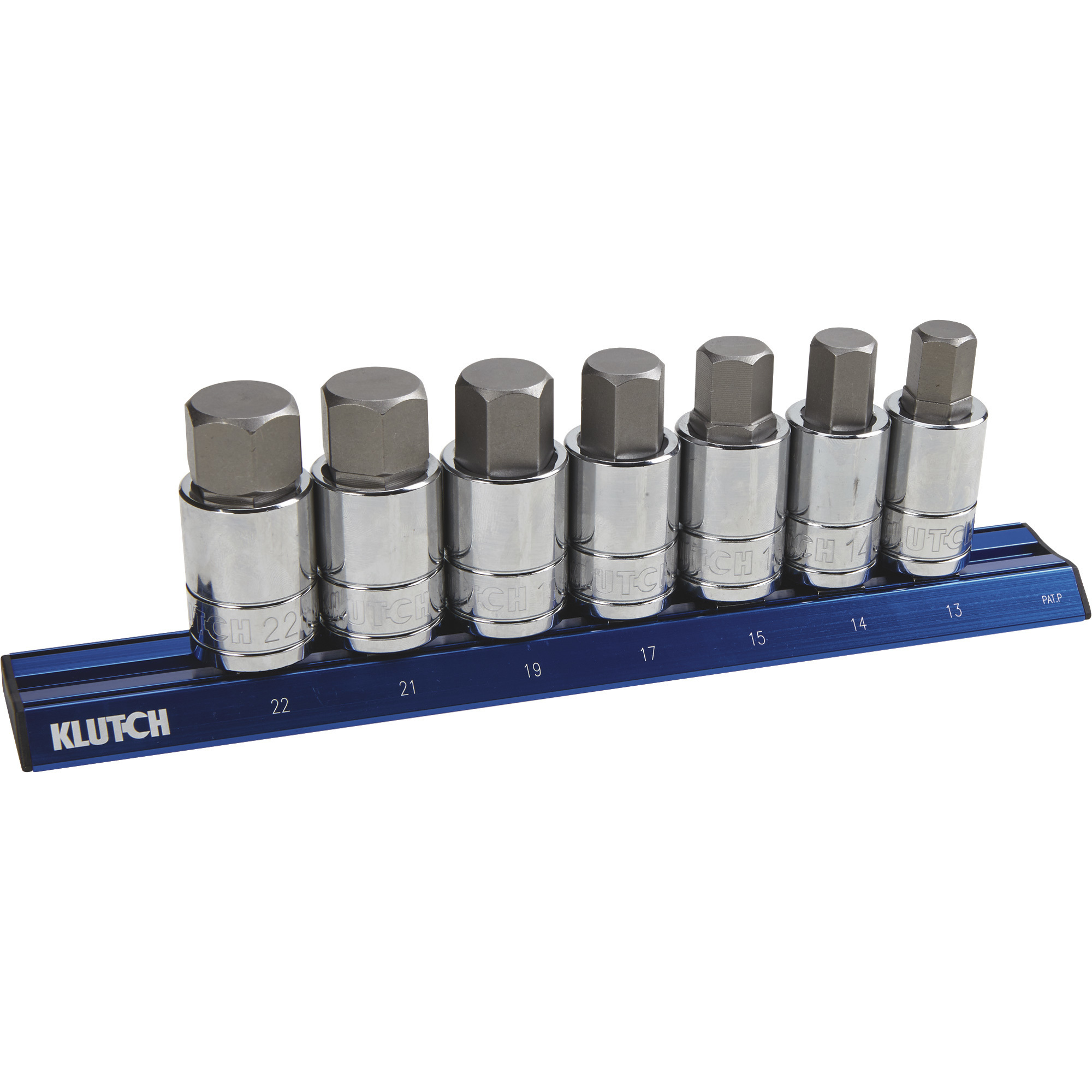 Klutch Hex Bit Socket Set, 7-Piece, Metric