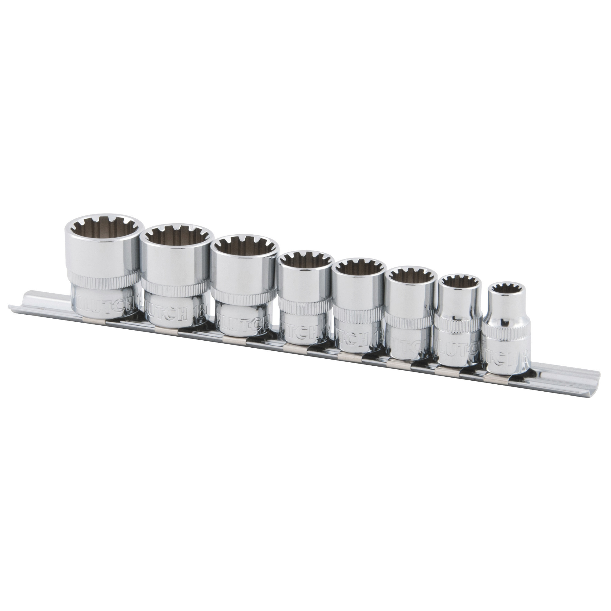 Klutch 3/8Inch Drive Spline Set, 8-Piece, Metric