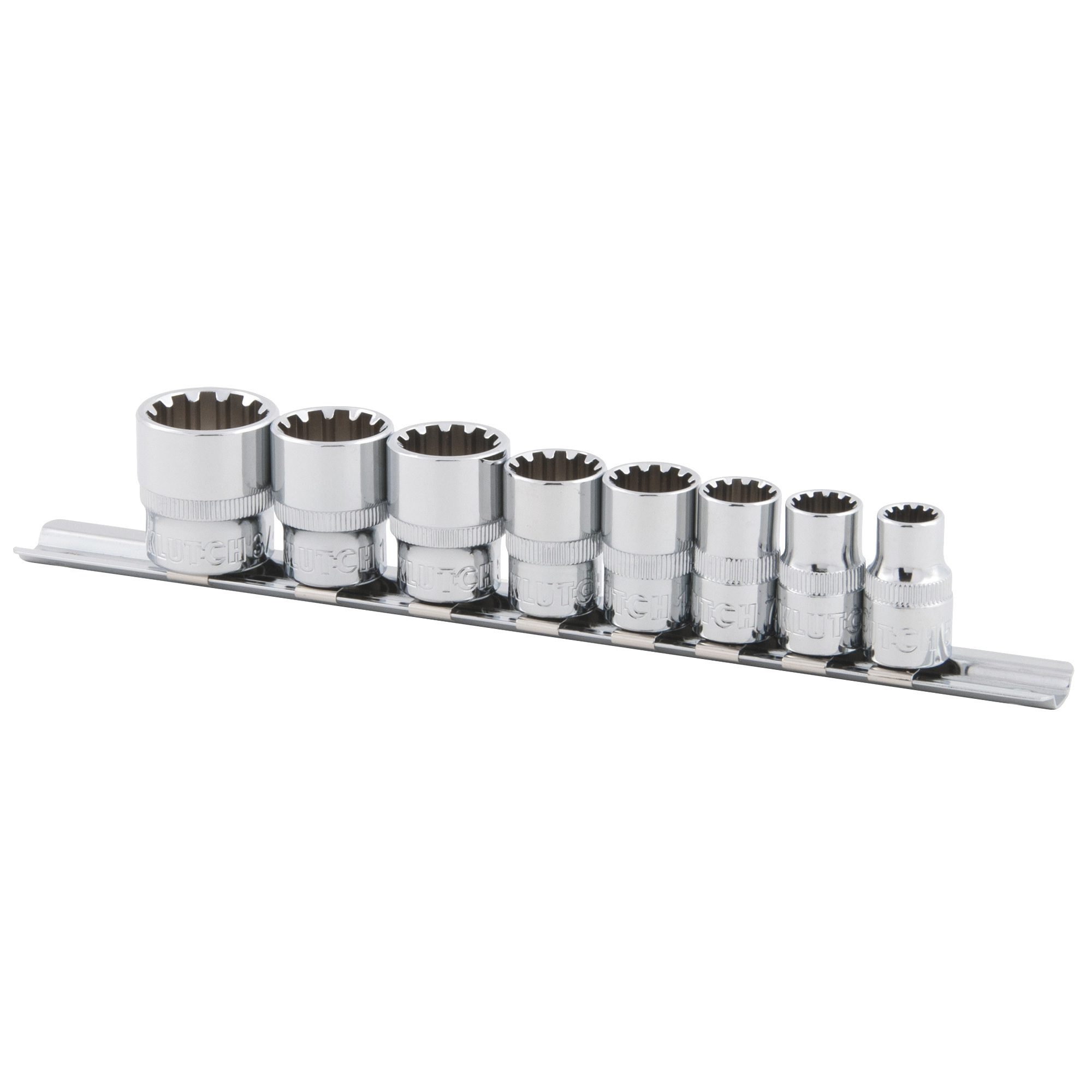 Klutch 3/8Inch Drive Spline Set, 8-Piece, SAE