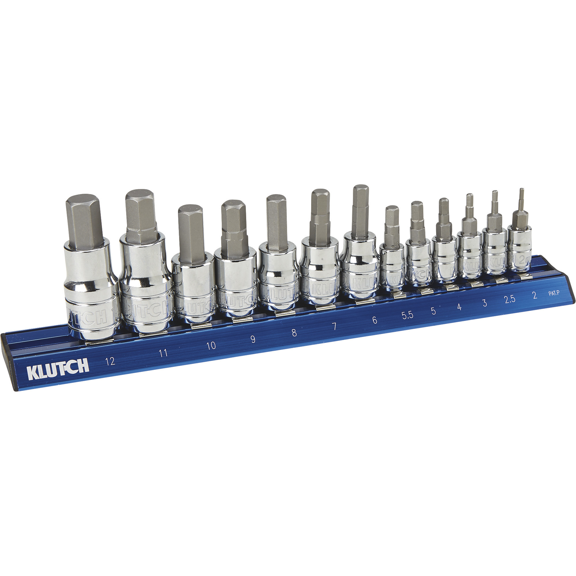 Klutch Metric Hex Bit Socket Set, 13-Piece