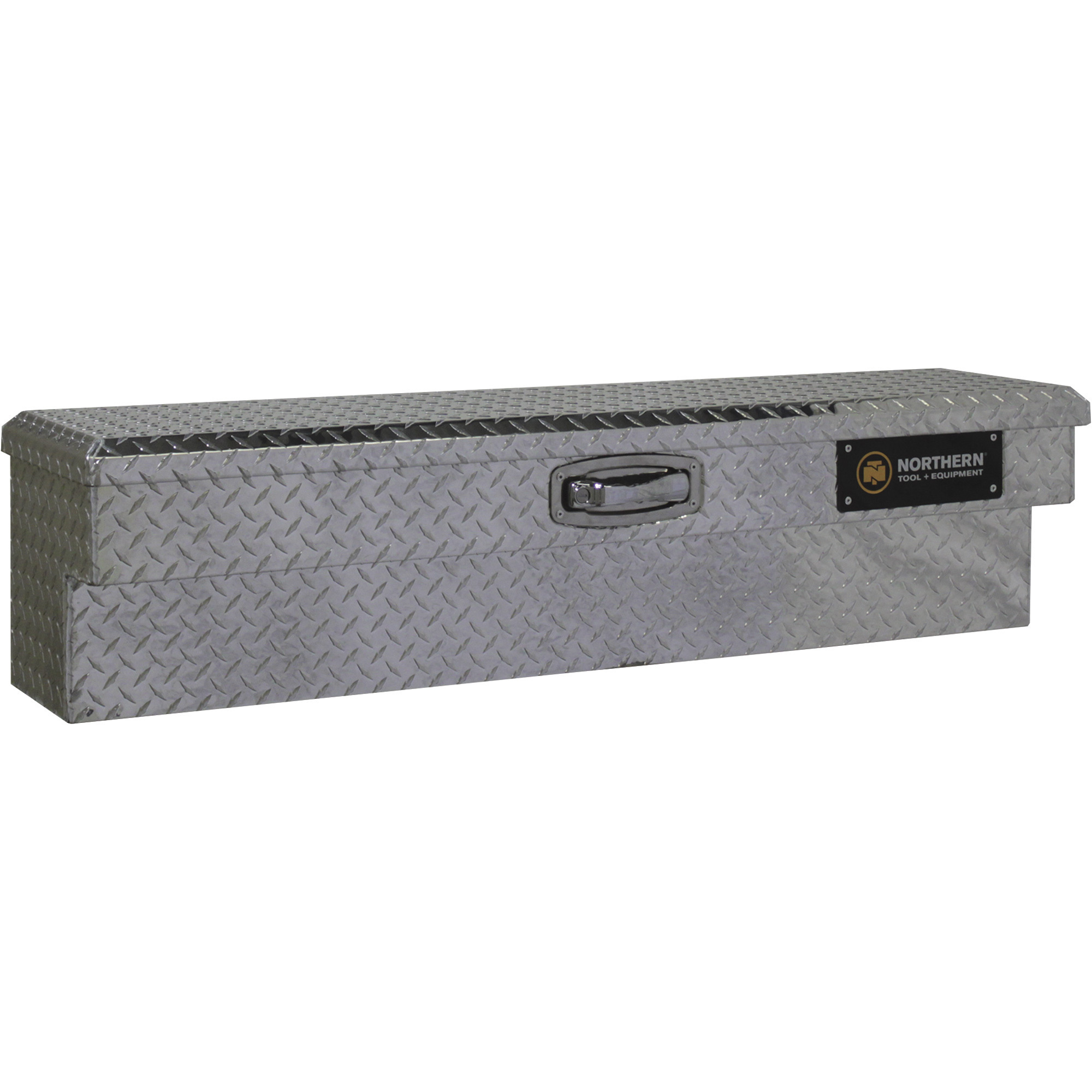 Northern Tool Side-Mount Truck Tool Box, Aluminum, Diamond Plate, Pull Handle Latch, 48Inch x 11.5Inch x 11Inch, Model 36012757
