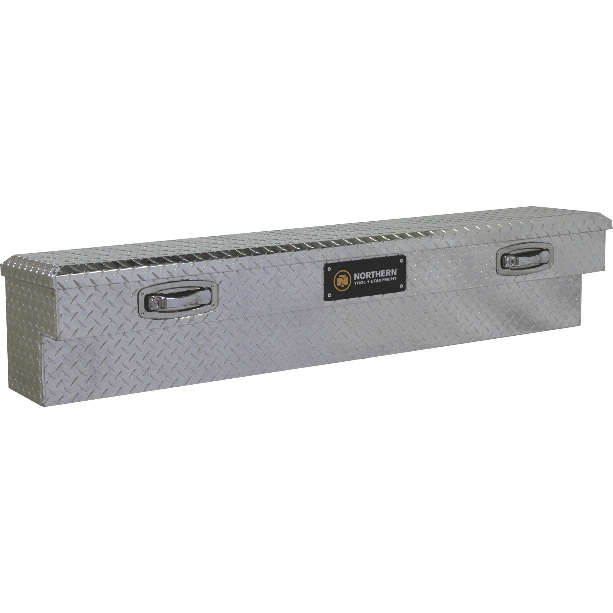 Northern Tool Side-Mount Truck Tool Box, Aluminum, Diamond Plate, Pull Handle Latches, 60Inch x 11.5Inch x 11Inch, Model 36012758
