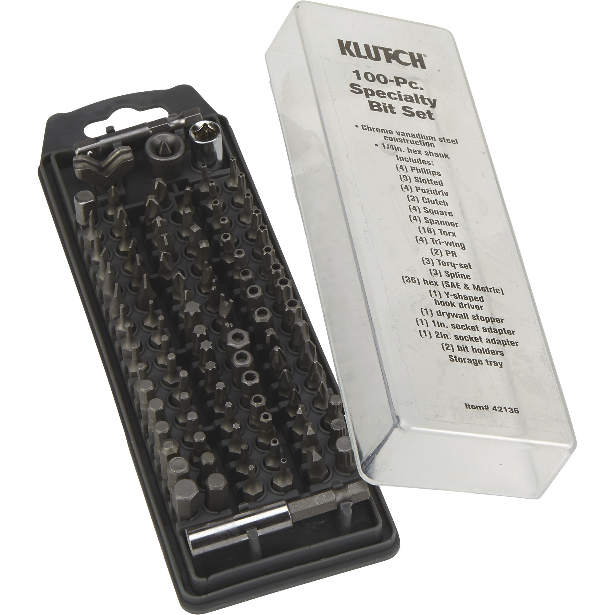 Klutch Specialty Bit Set, 100-Piece