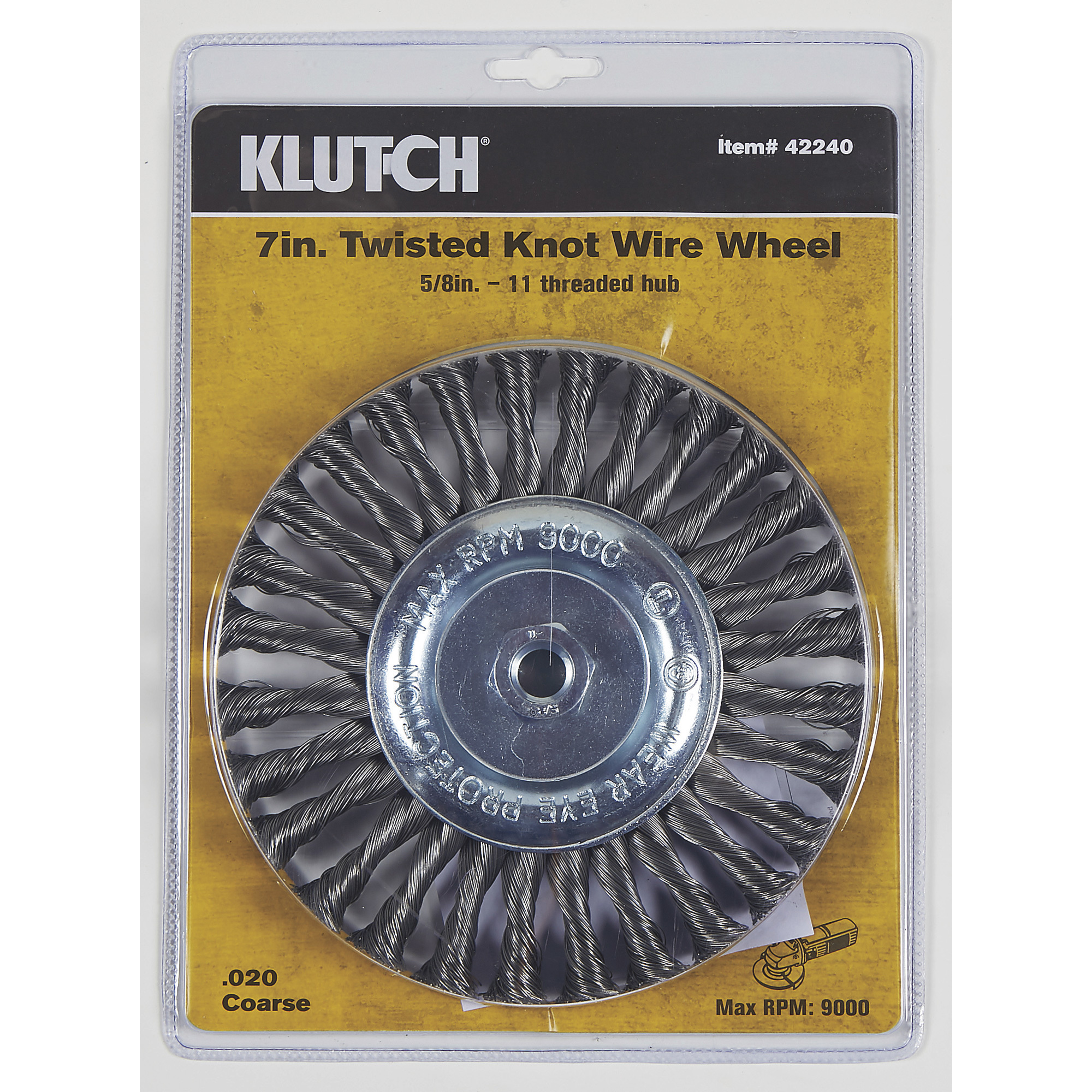 Klutch 7Inch Twisted Knot Wire Wheel